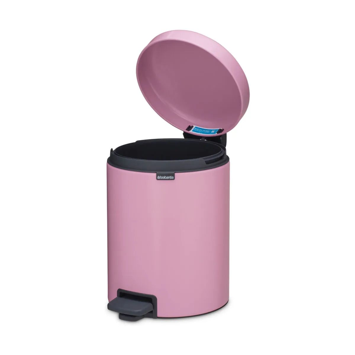 Brabantia Toiletspande NewIcon Pedalspand i Lilac Pink, 5 L, 4