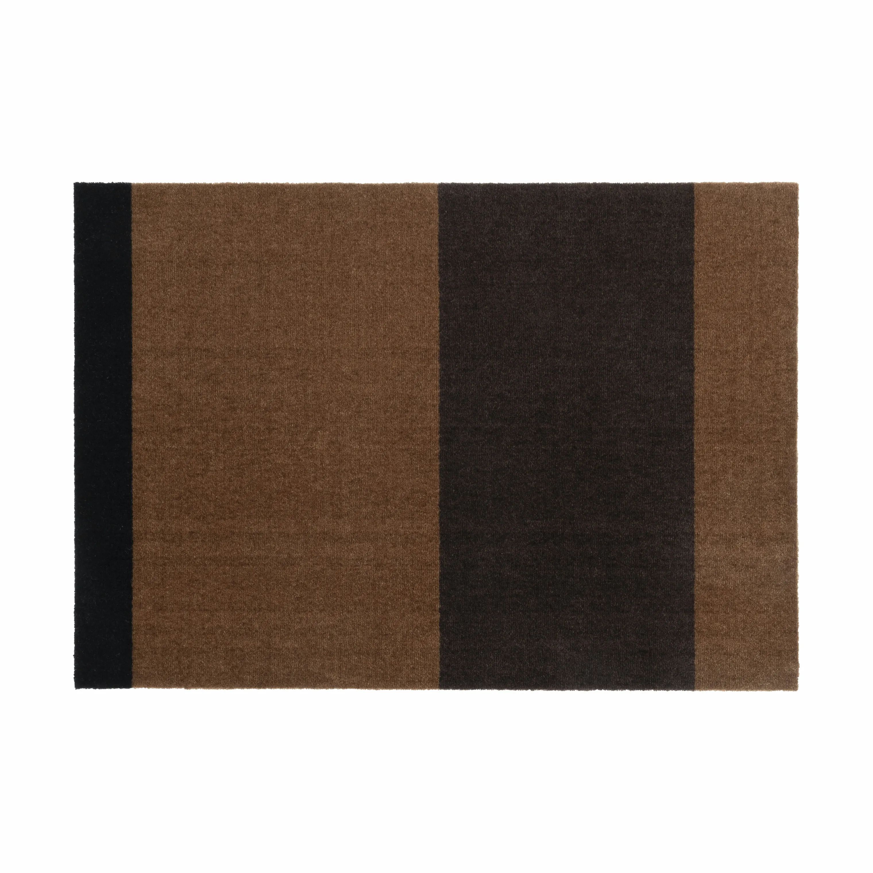 Tica Copenhagen Gulvtæpper Stripes Horisontal Gulvtæppe i brun/cognac/sort, B90 x L130 cm, 1
