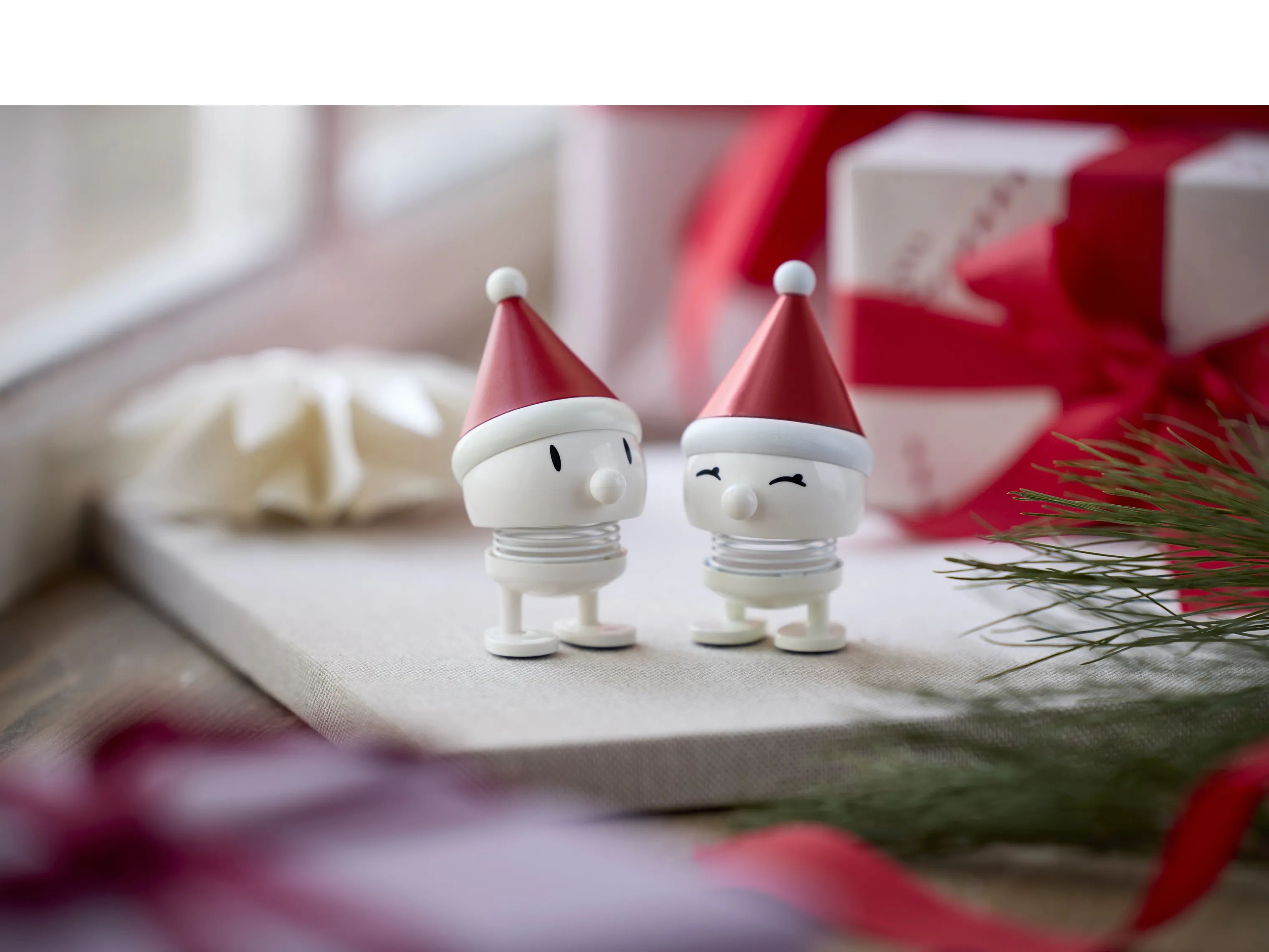 Hoptimist Julefigurer Bimble og Bumble Nissehuer - 2 stk. i Hvid, 2