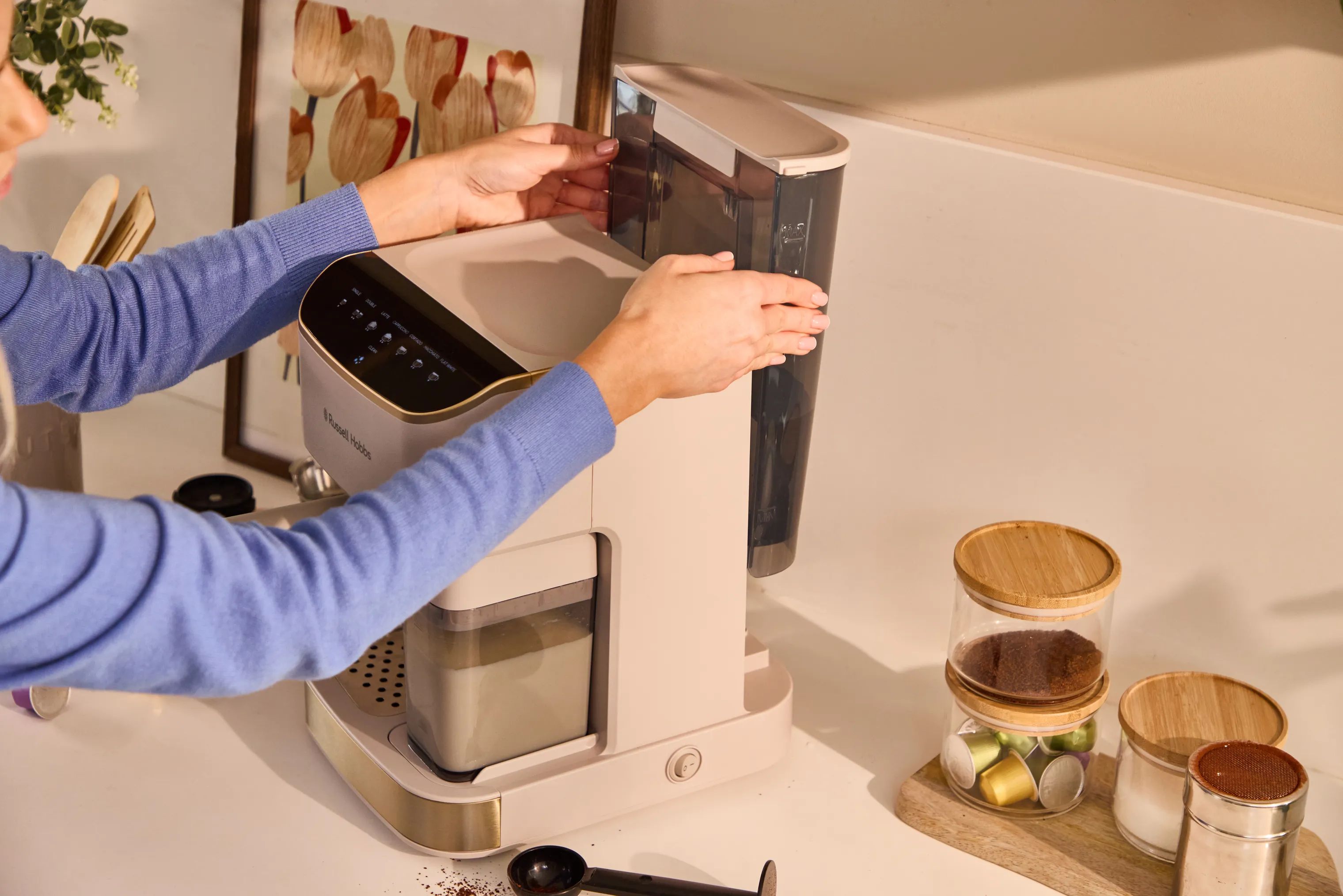 Russell Hobbs Espressomaskiner Café Genie Espressomaskine i Beige, 9