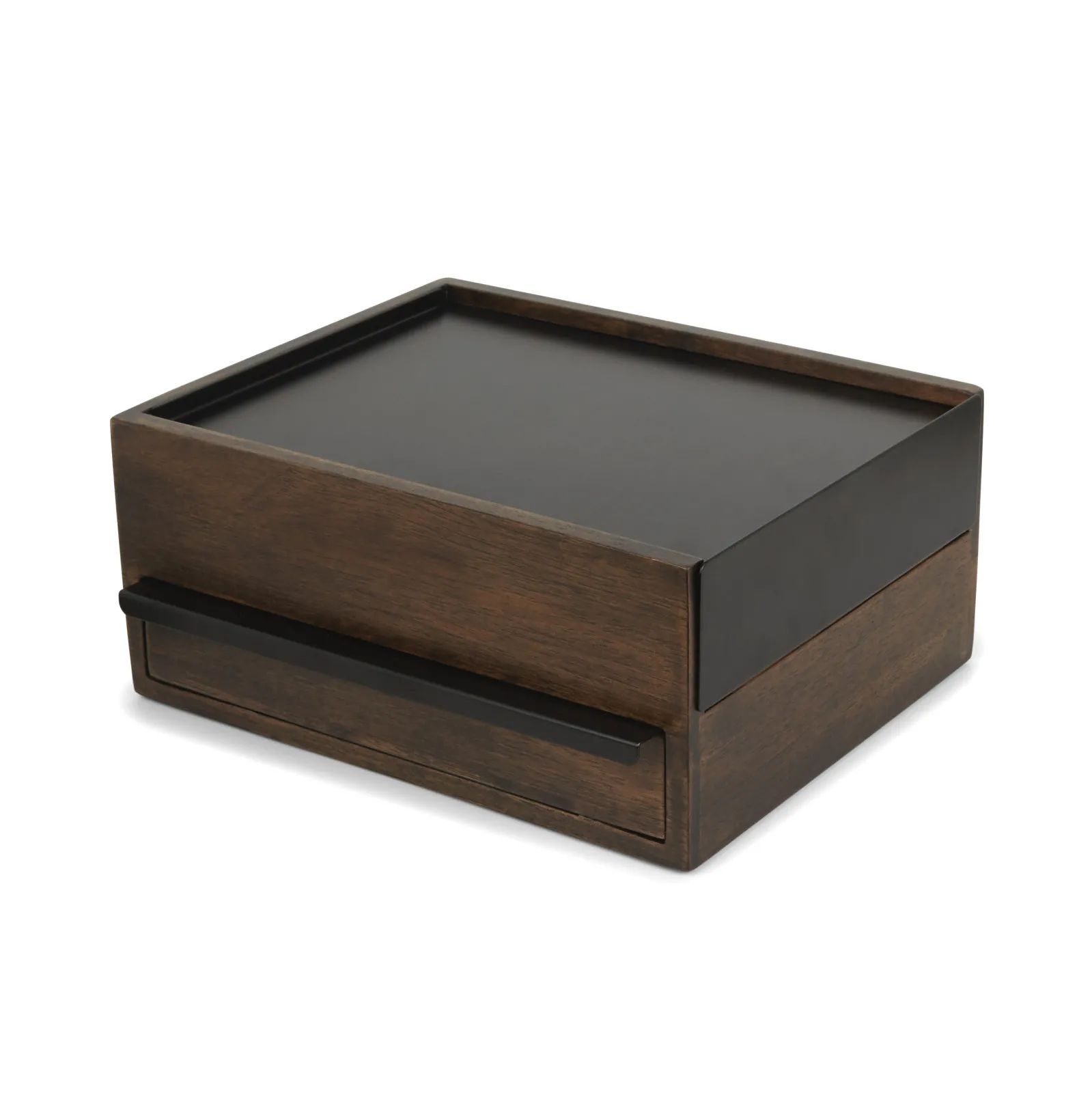 Umbra Småopbevaring Stowit Smykkeskrin i Walnut, H12,1 x B22,2 cm, 3