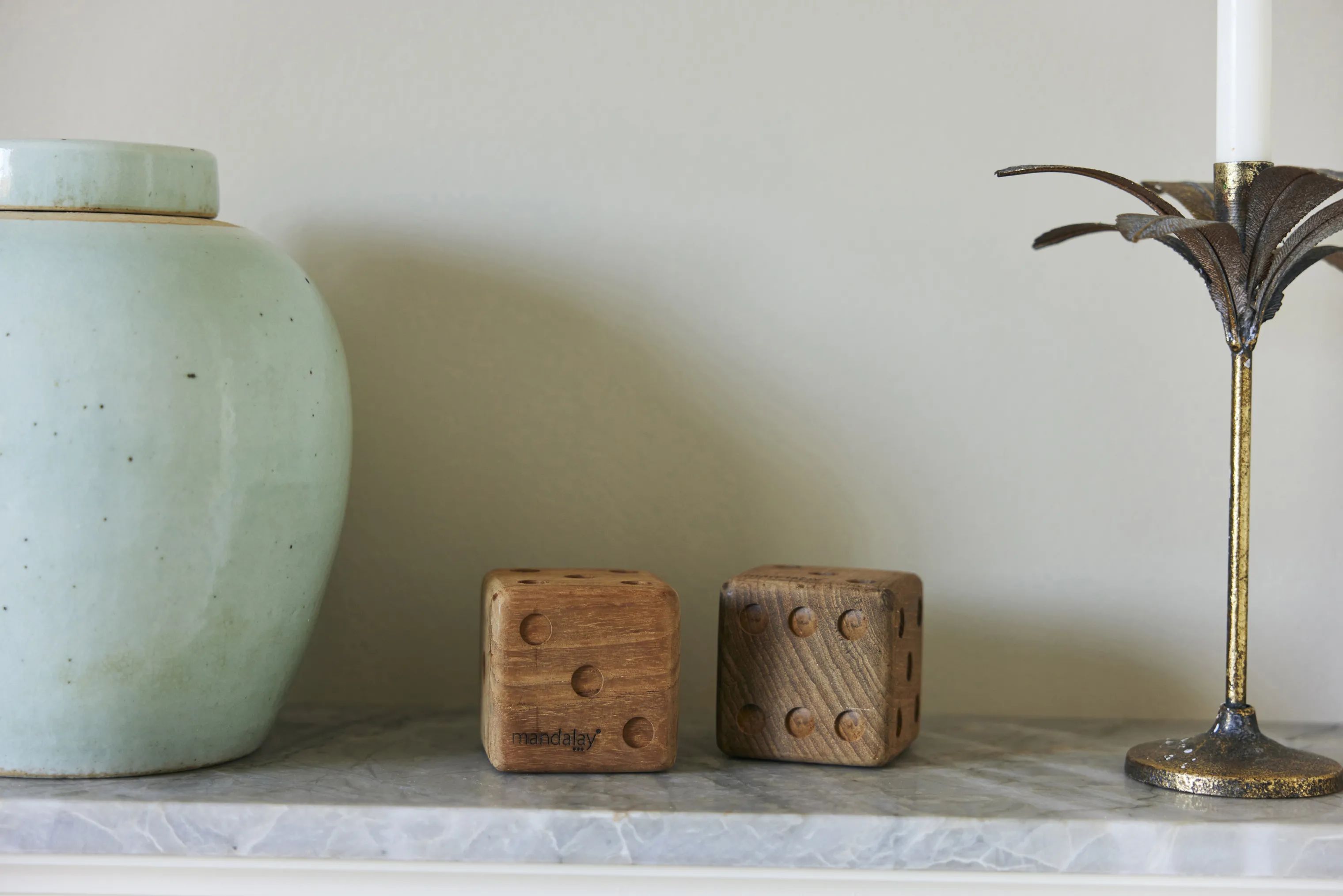 Mandalay Havespil Sussex Terninger - 2 stk. i Teak, 2