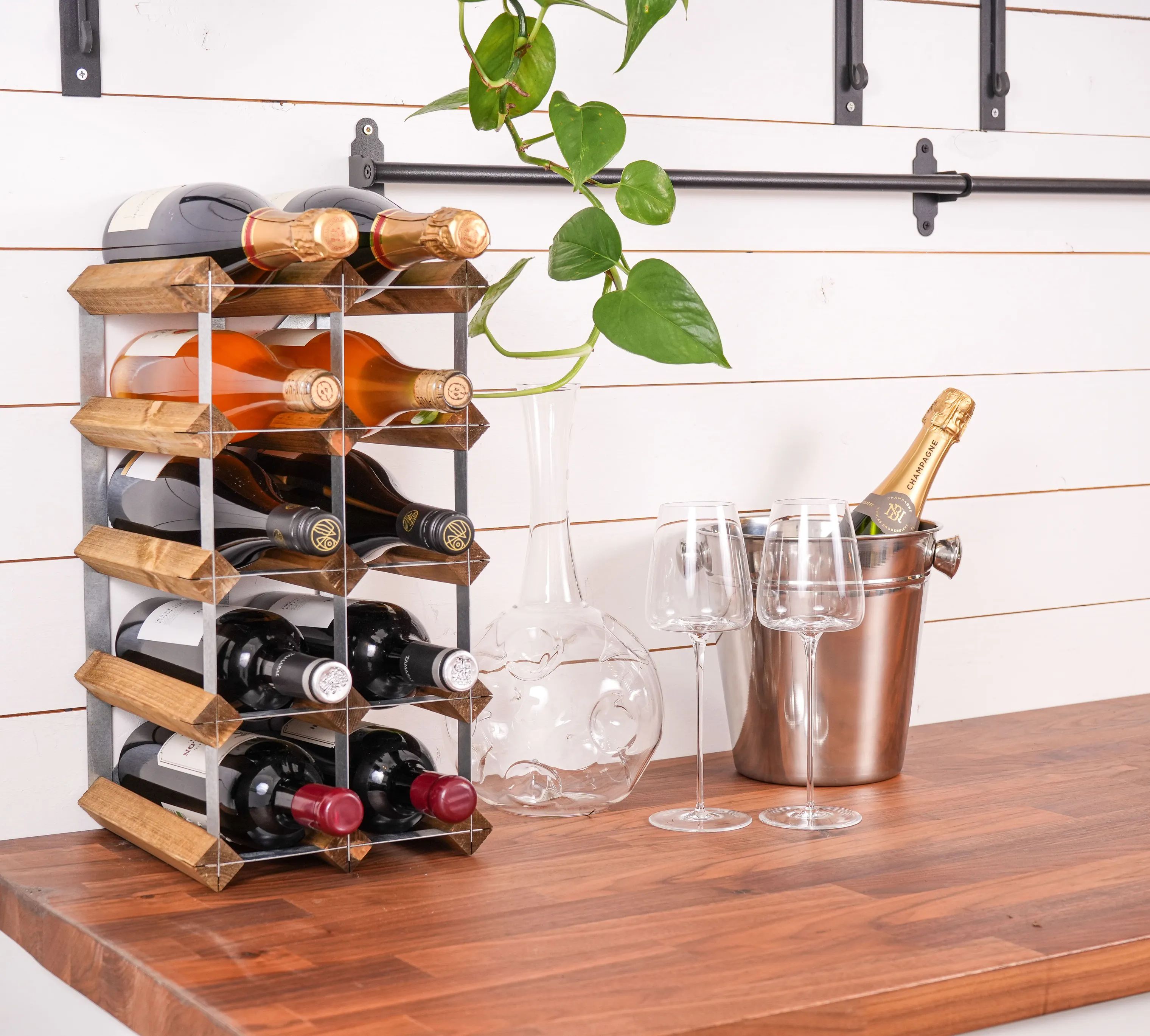 Traditional Wine Racks Vinreoler Vinreol i Lys eg, 12 flasker, 2