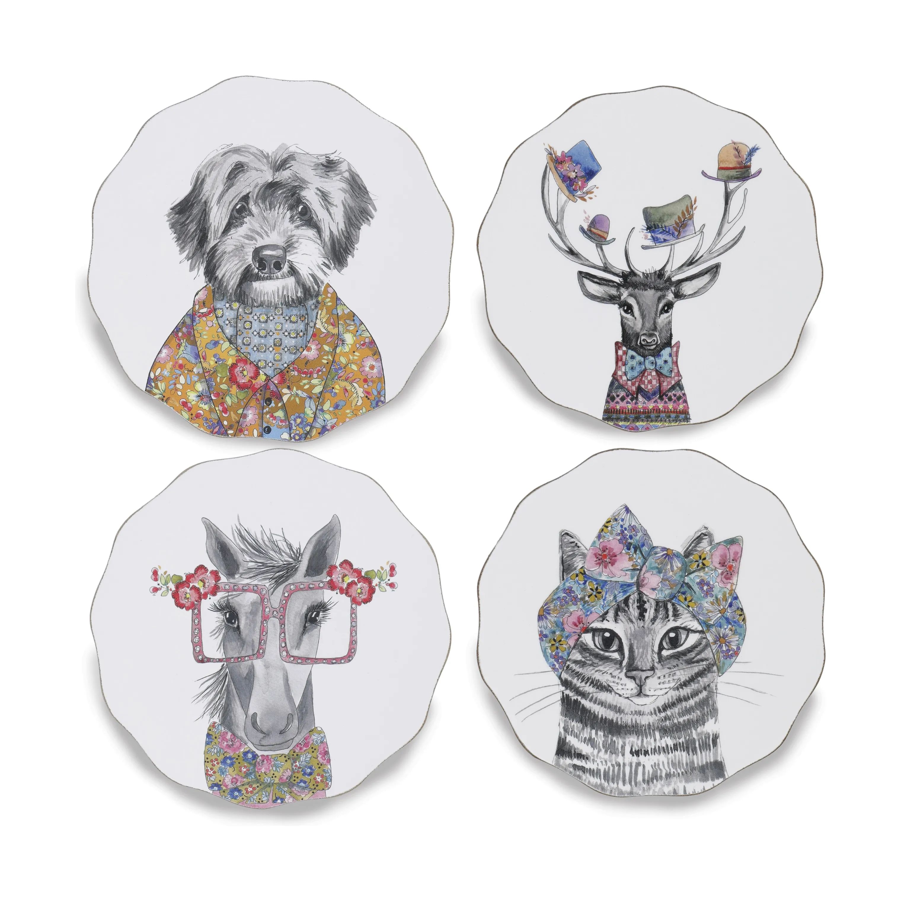 Mikasa Glasbrikker og coasters Tipperley Hill Mikasa x Tipperleyhill Glasbrikker i White, 1