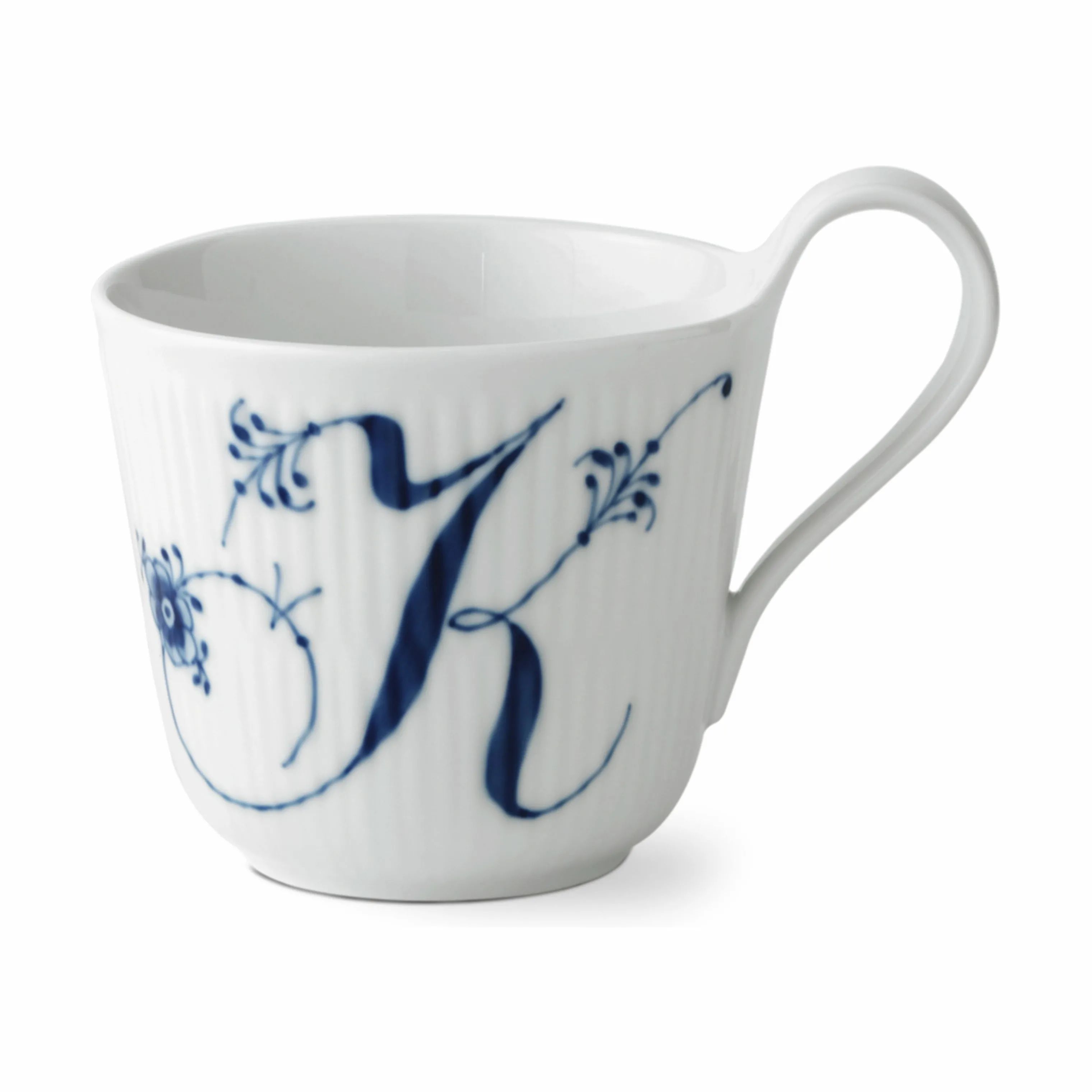 Royal Copenhagen Krus og kopper med hank Alfabet Kollektion Højhankskop - K i K krus, 1