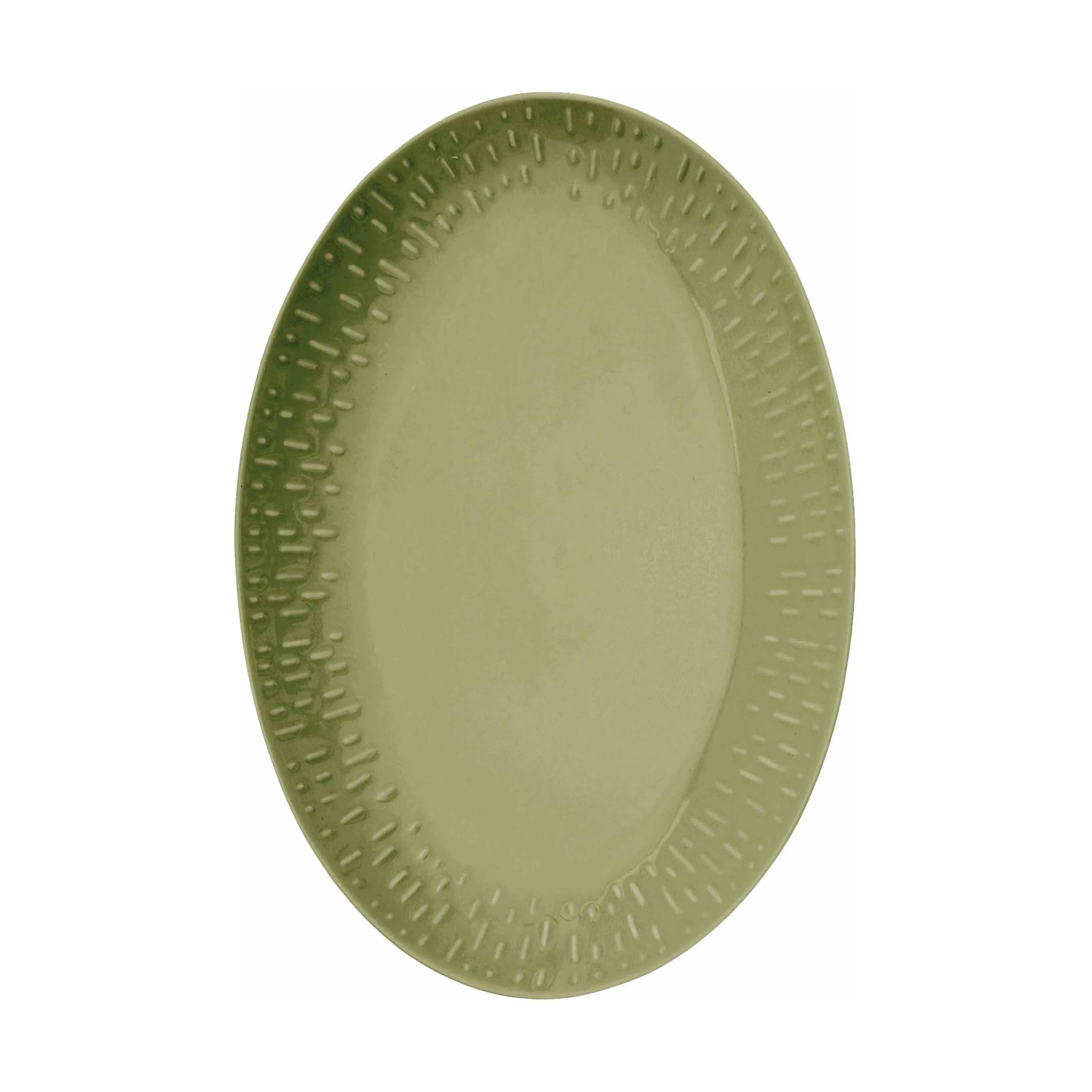 Life In Colour Serveringsfade Confetti Ovalt fad i Olive, 1
