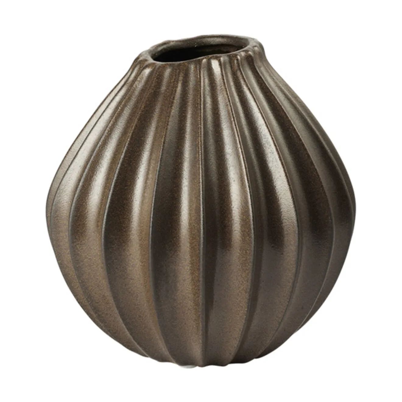 Broste Copenhagen Vaser Wide Vase i Brun, H25 x Ø25, 1