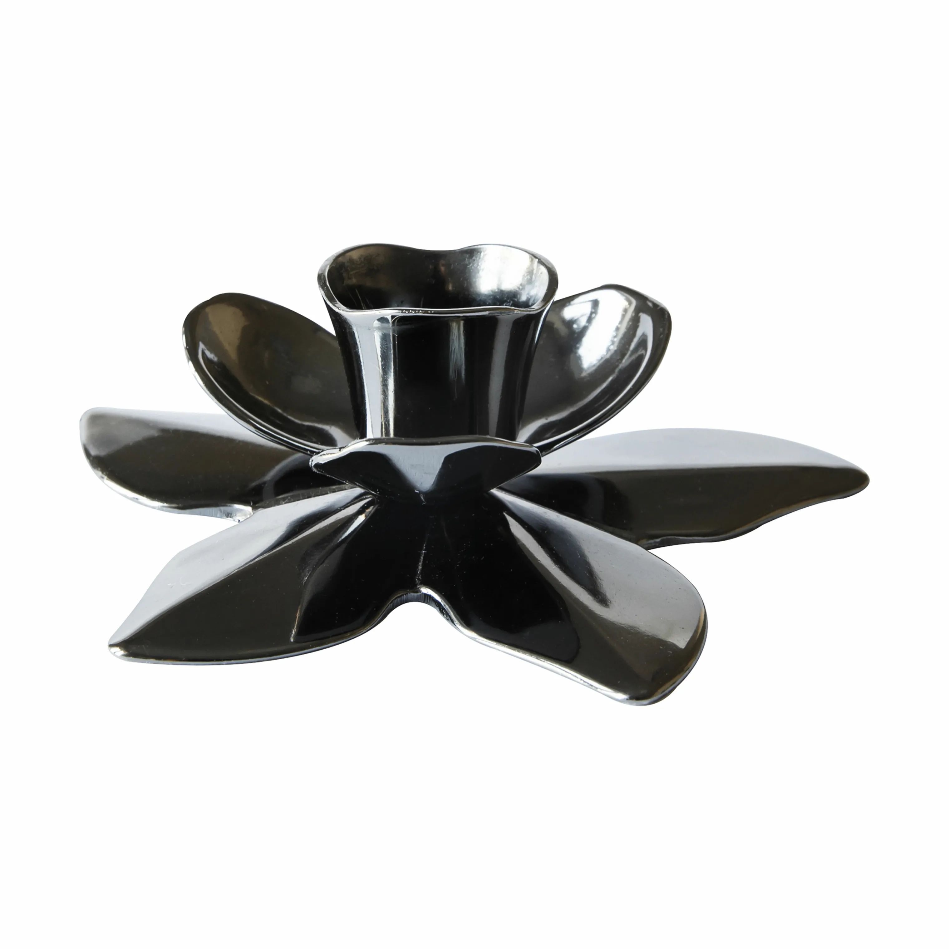 Candles with a twist Kronelysestage Flower Art Deco Lysestage i Sort, 4 cm, 1