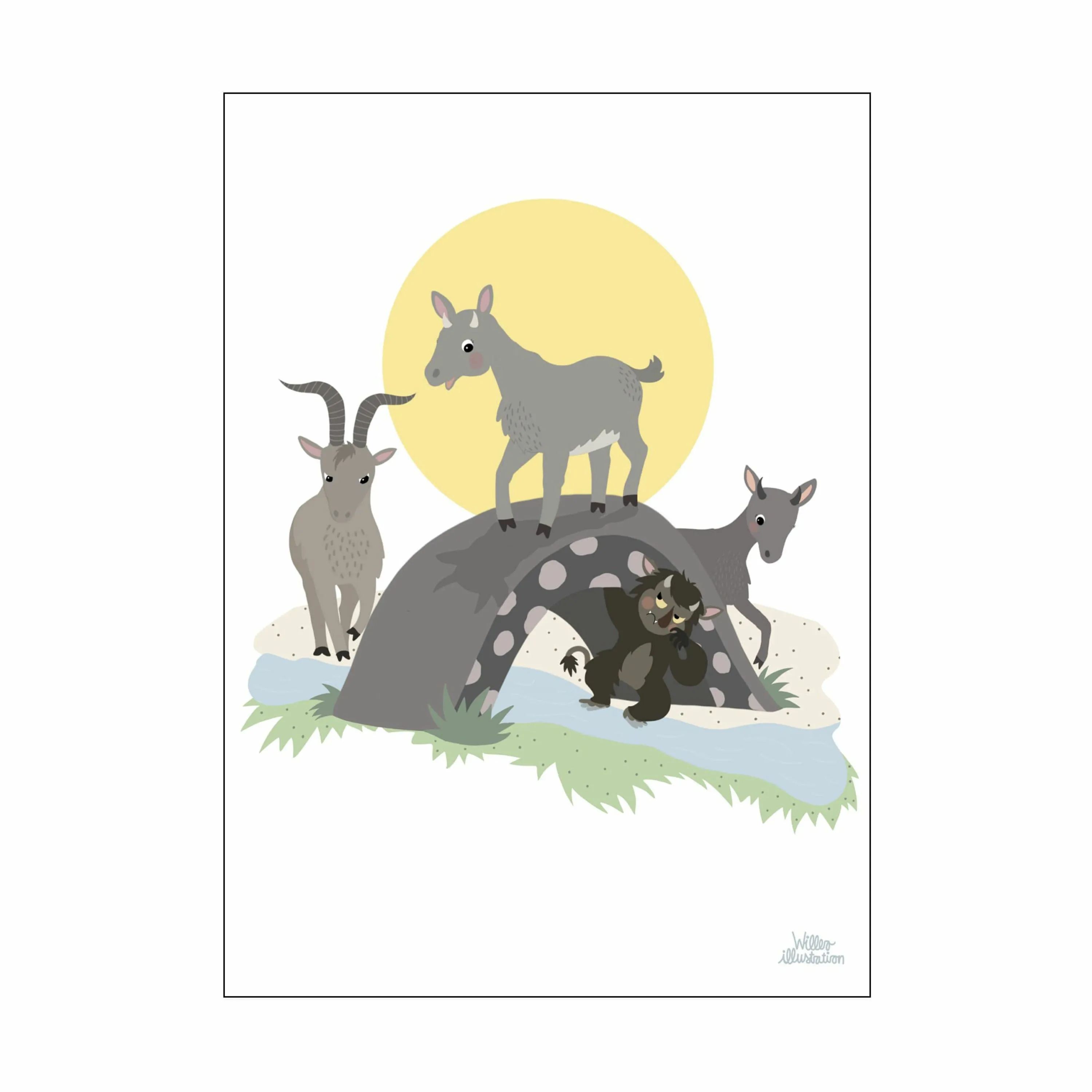 Poster&Frame Plakater Plakat - Tre bukke bruse i B29,7 x L42 cm, 1