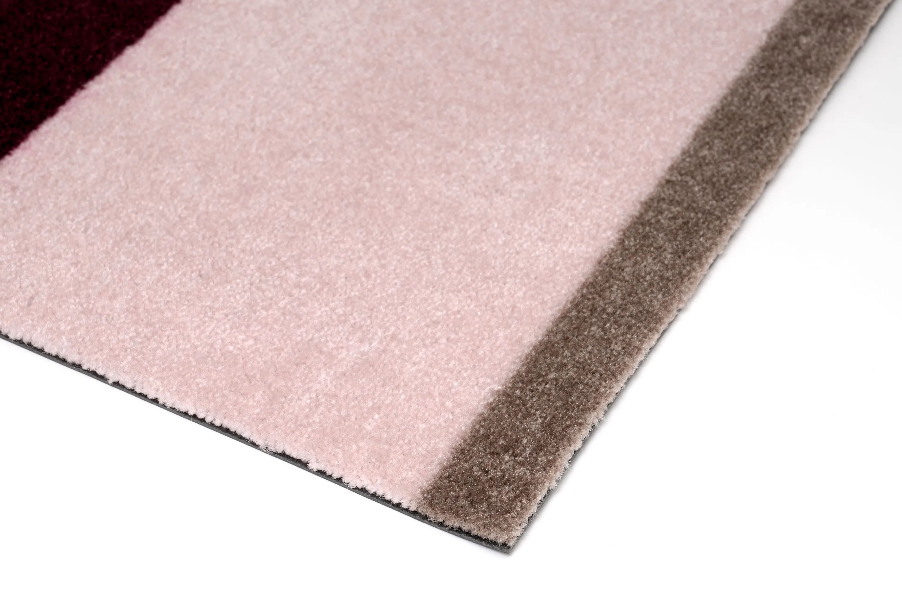 Tica Copenhagen Dørmåtter Stripes Horisontal Gulvmåtte i Bordeaux/Rosa/Sand, B60 x L90 cm, 6