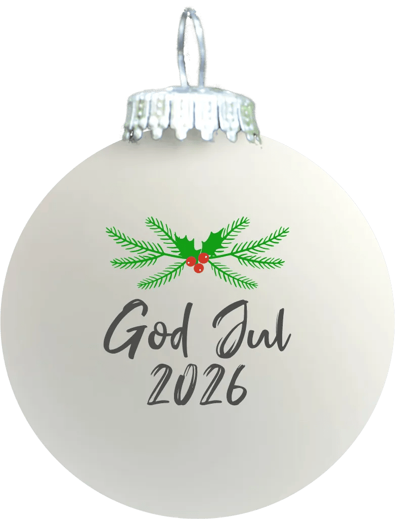 Rolsted Copenhagen Julekugler Julekugle - God jul 2026 i Hvid mat, God jul 2026, 1