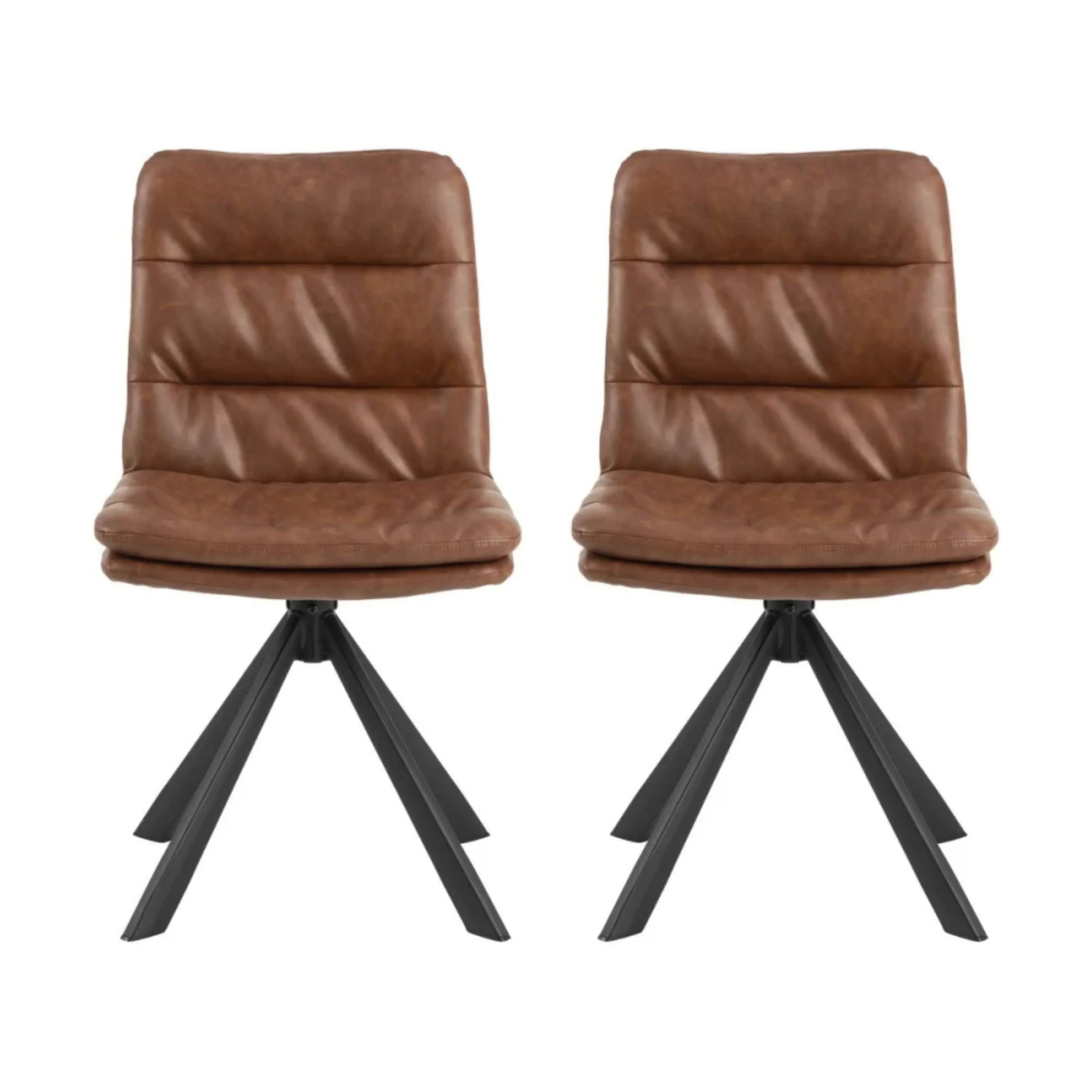 CASA Living Spisebordsstole Dean Spisebordsstol - 2 stk i Cognac, 1