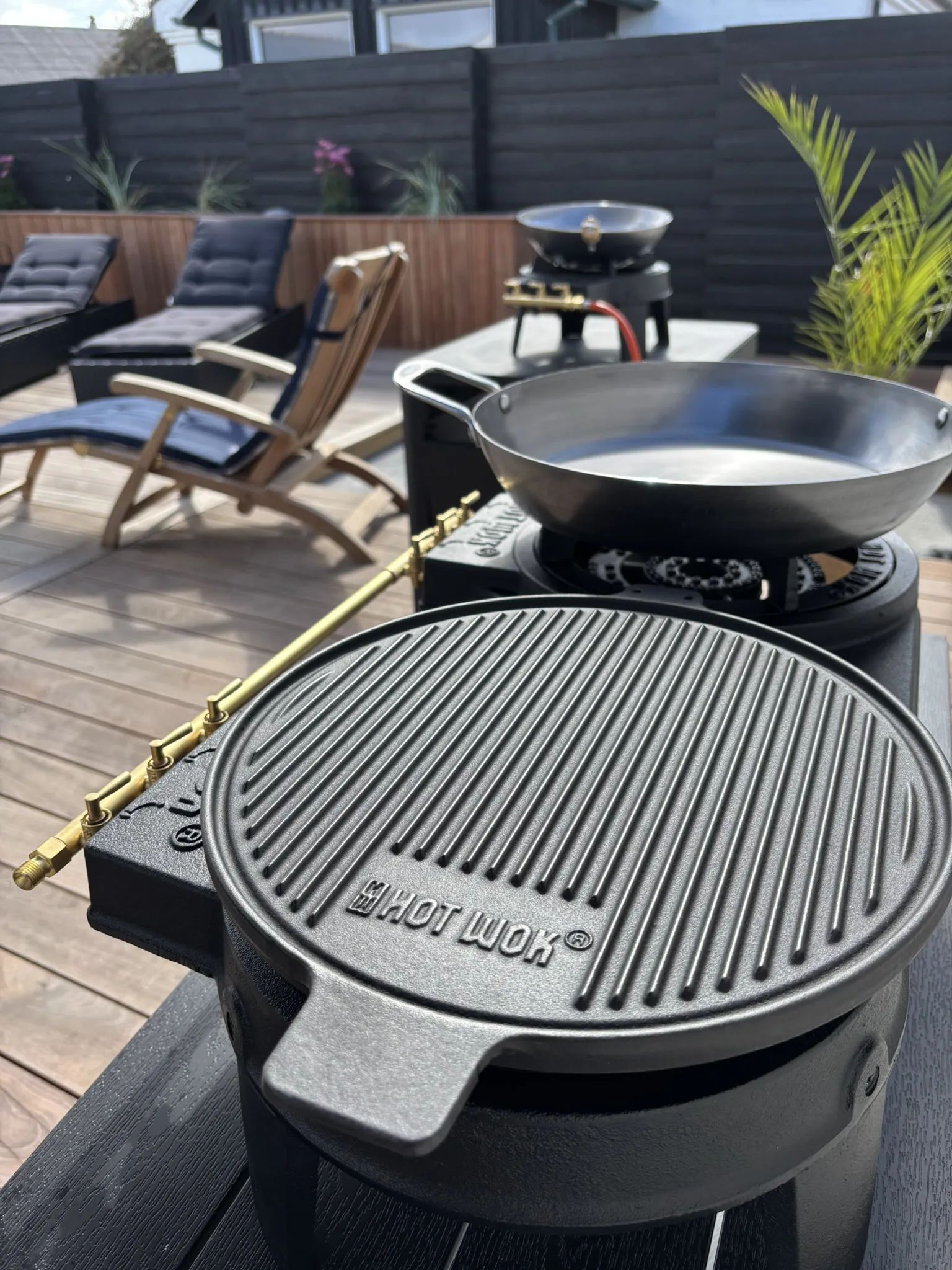 HOT WOK Gasbrændere Gasblus i Sort/2 brændere, 4
