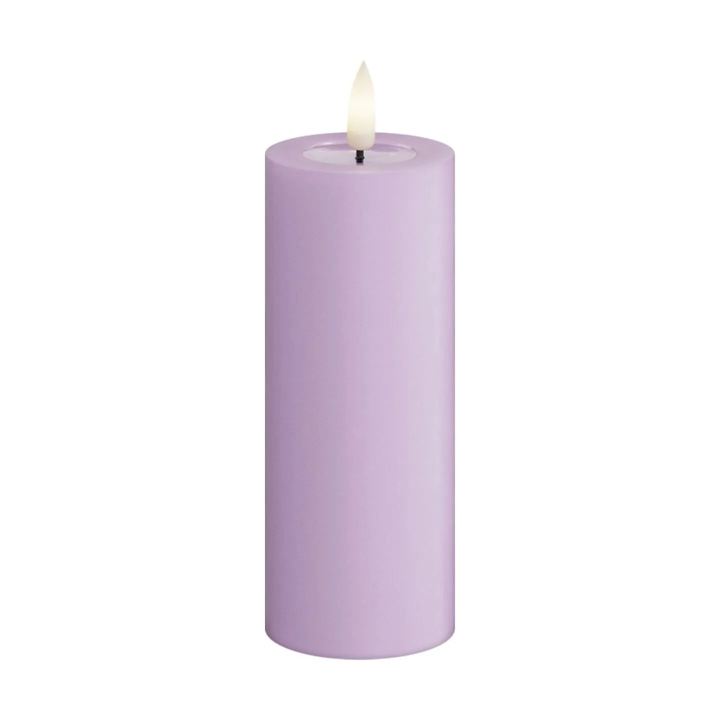 Deluxe Homeart LED-lys Real Flame LED Bloklys i Lavendel, 12,5 cm, 1