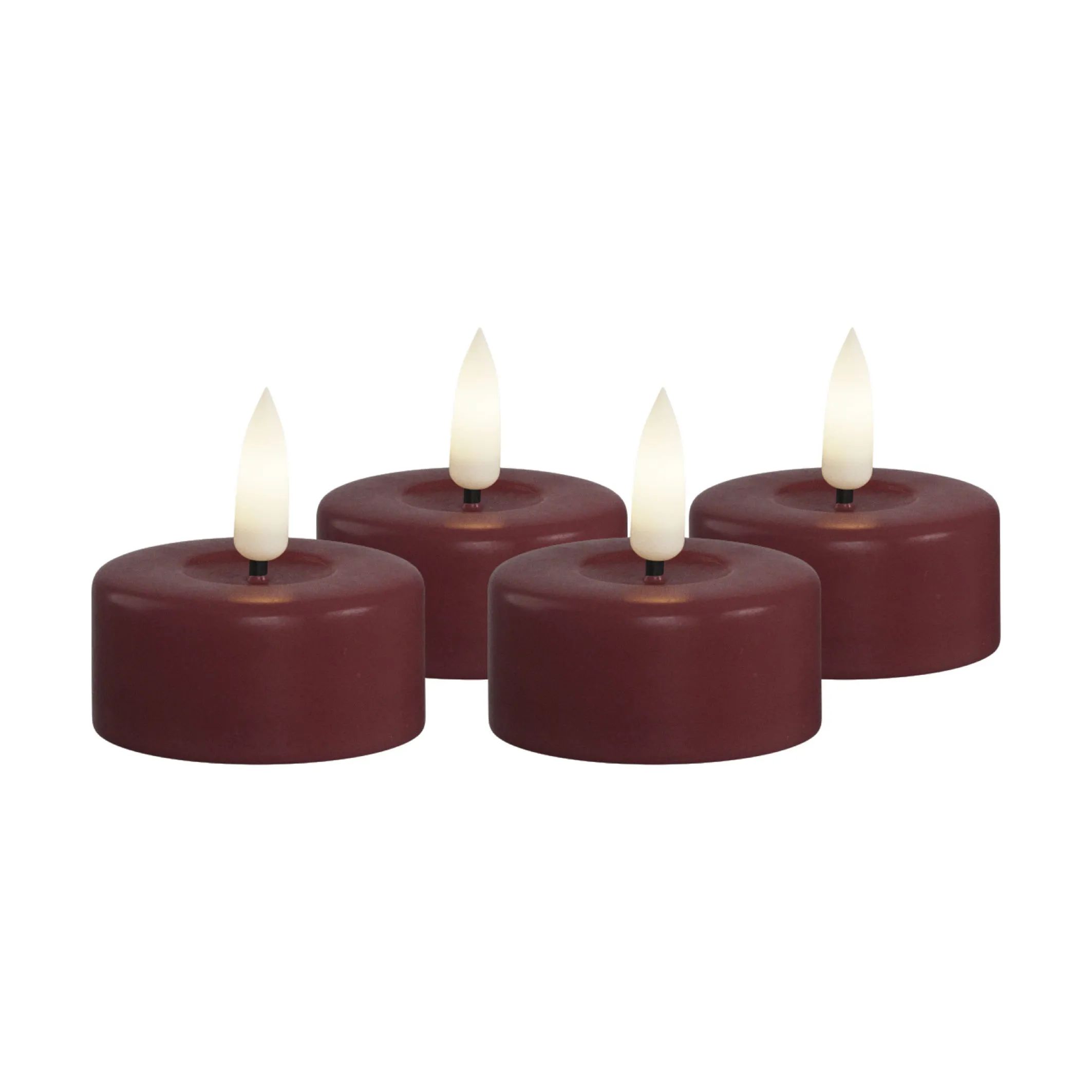 Deluxe Homeart LED-lys LED Fyrfadslys - 4 stk. i Bordeaux, 1