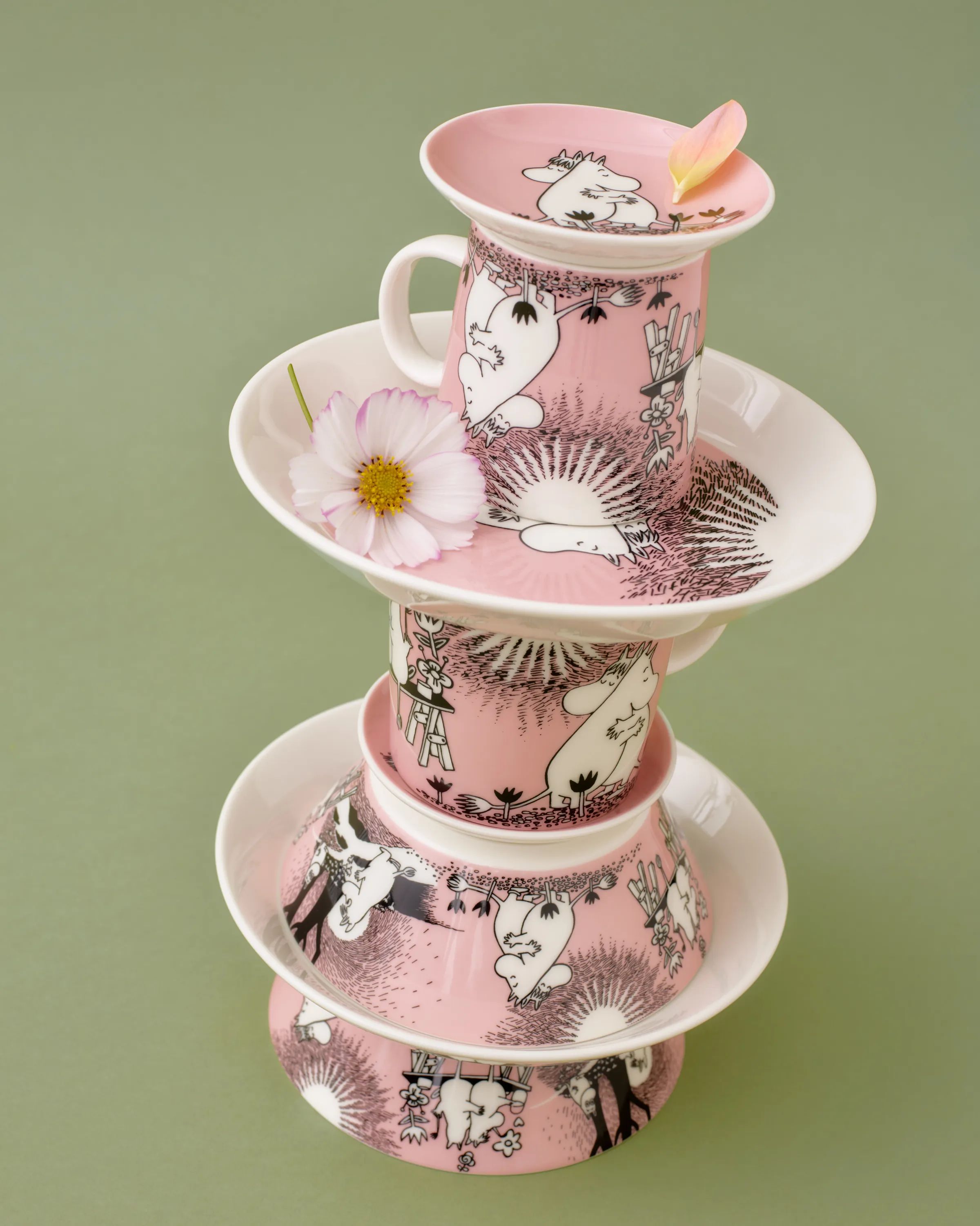 Moomin Arabia Kage- og desserttallerkener Klassisk Jubilæums Mini Tallerken - Kærlighed i Lyserød, 3