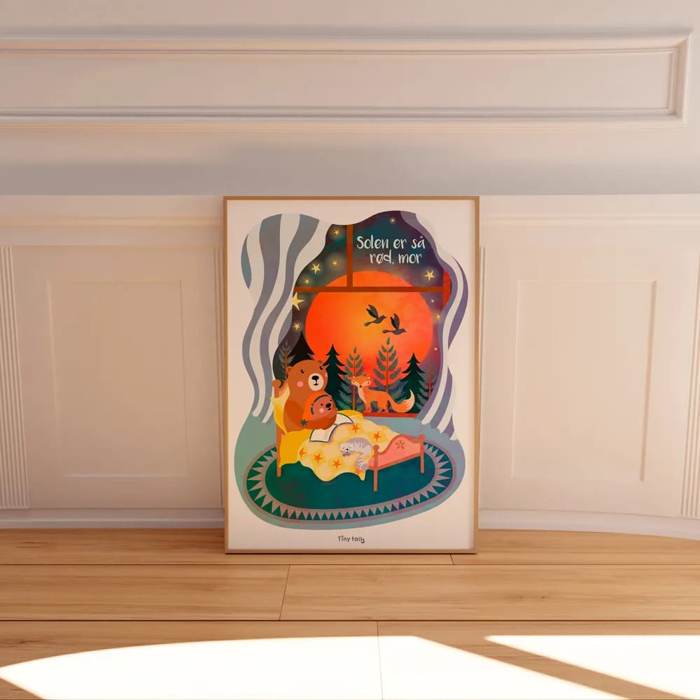 Poster&Frame Plakater Plakat - Solen er så rød, mor i Multifarvet, 2