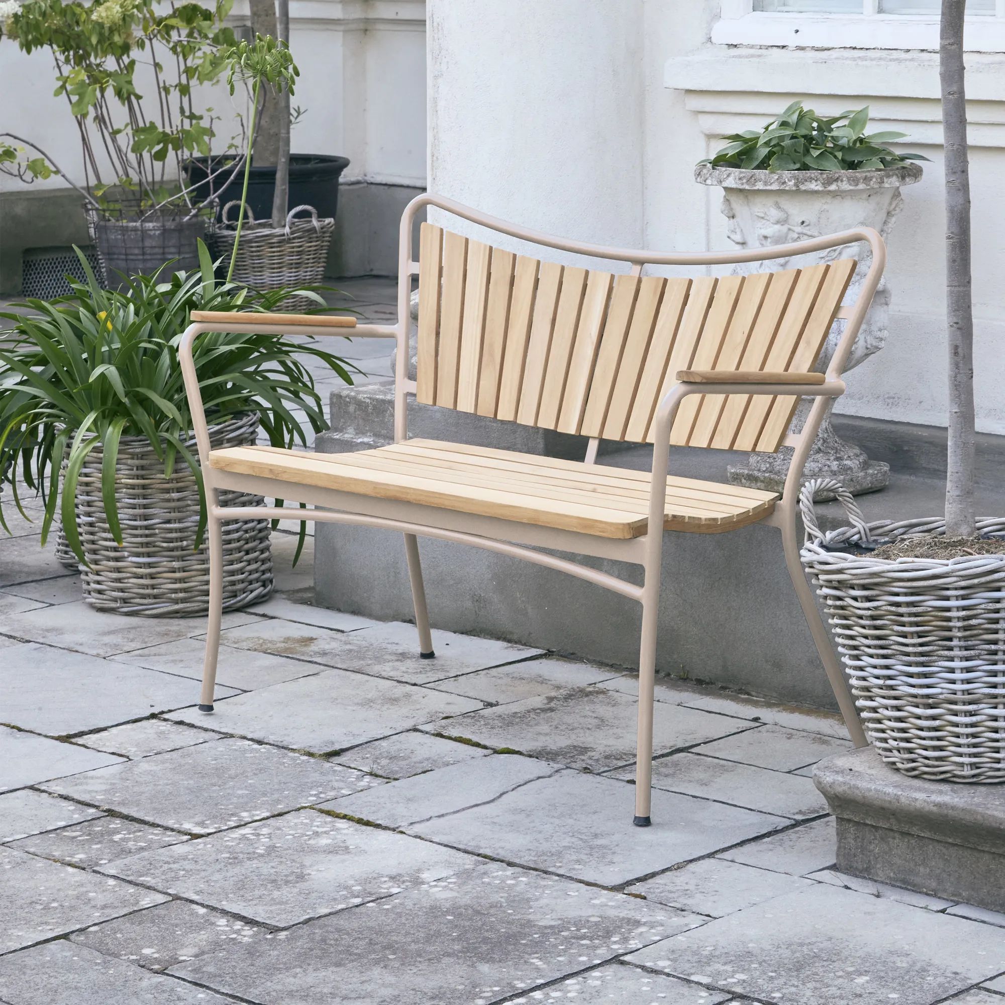 Mandalay Havebænke Marguerit Havebænk i Taupe, 112 cm, 3