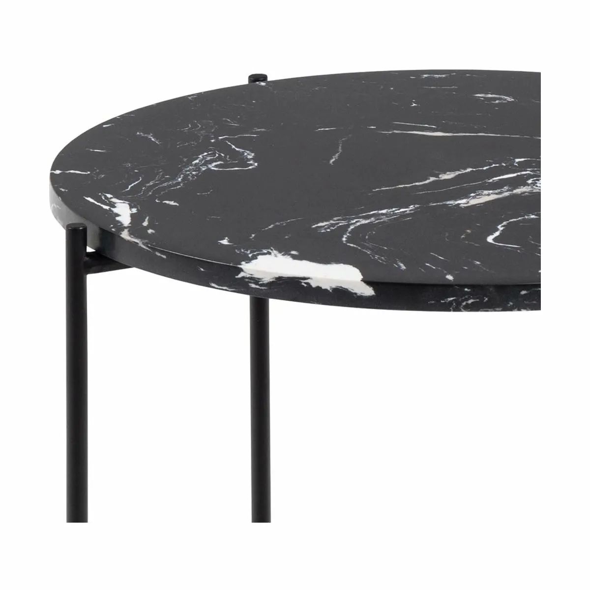 CASA Living Sideborde Avila Hjørnebord i Sort, H45 x Ø42 cm, 4