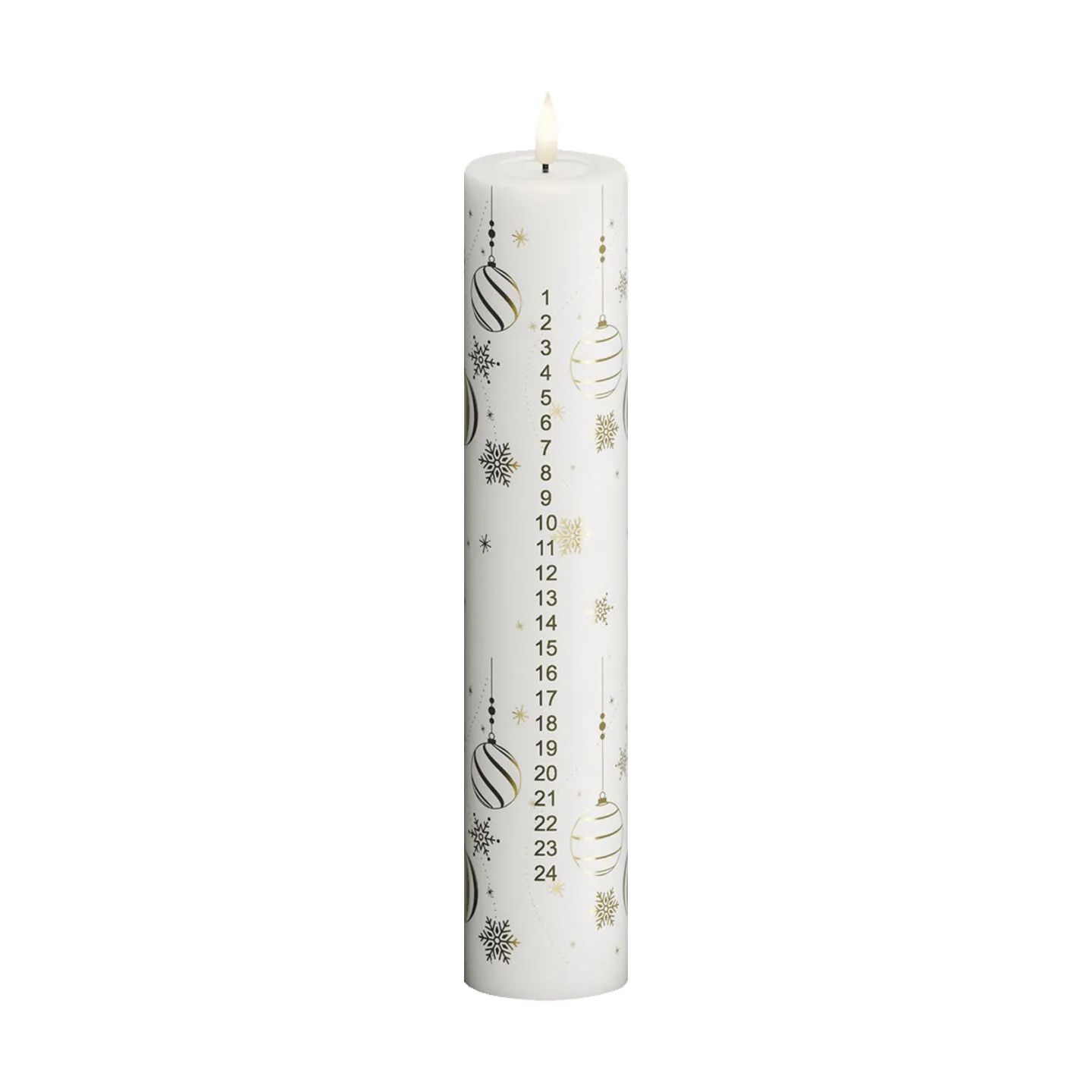 Deluxe Homeart LED-lys LED Kalenderlys i Hvid/guldfarvet, 1