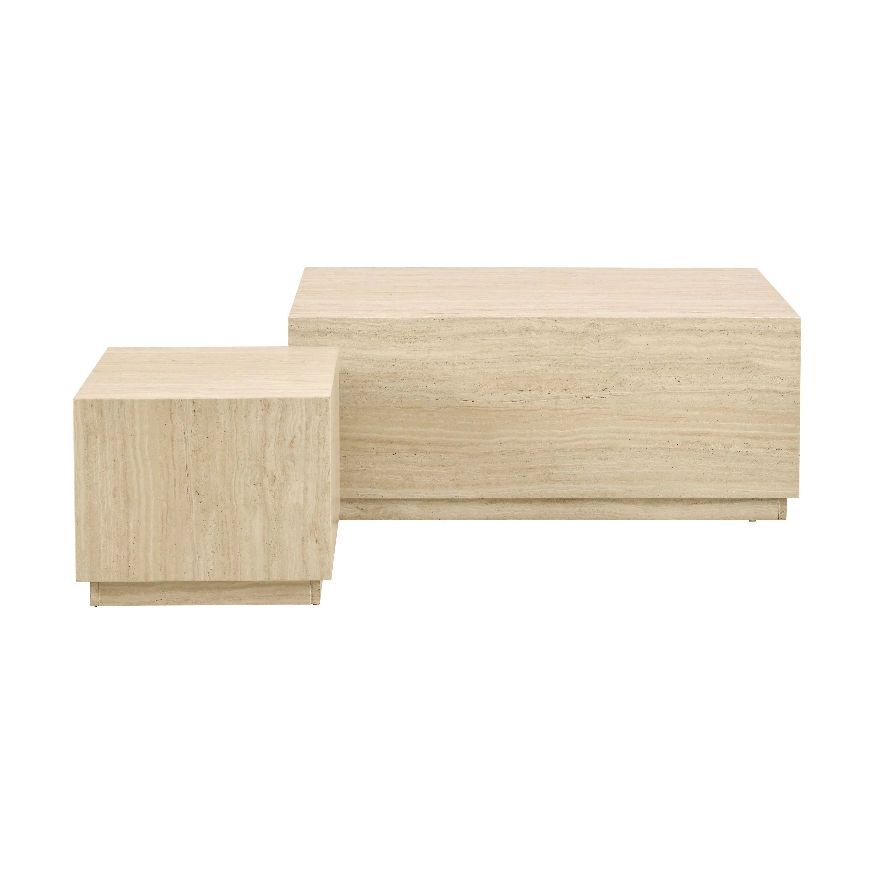 CASA Living Sofaborde Dice Sofabord - 2 stk i Beige, 1