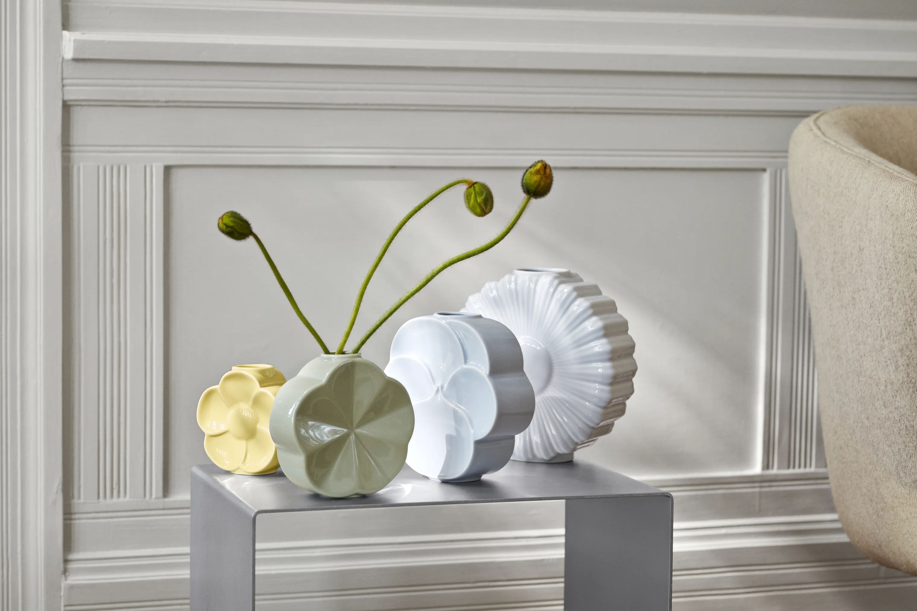 Lyngby Porcelæn Vaser Flower Vase - Snerle i Grøn, 2