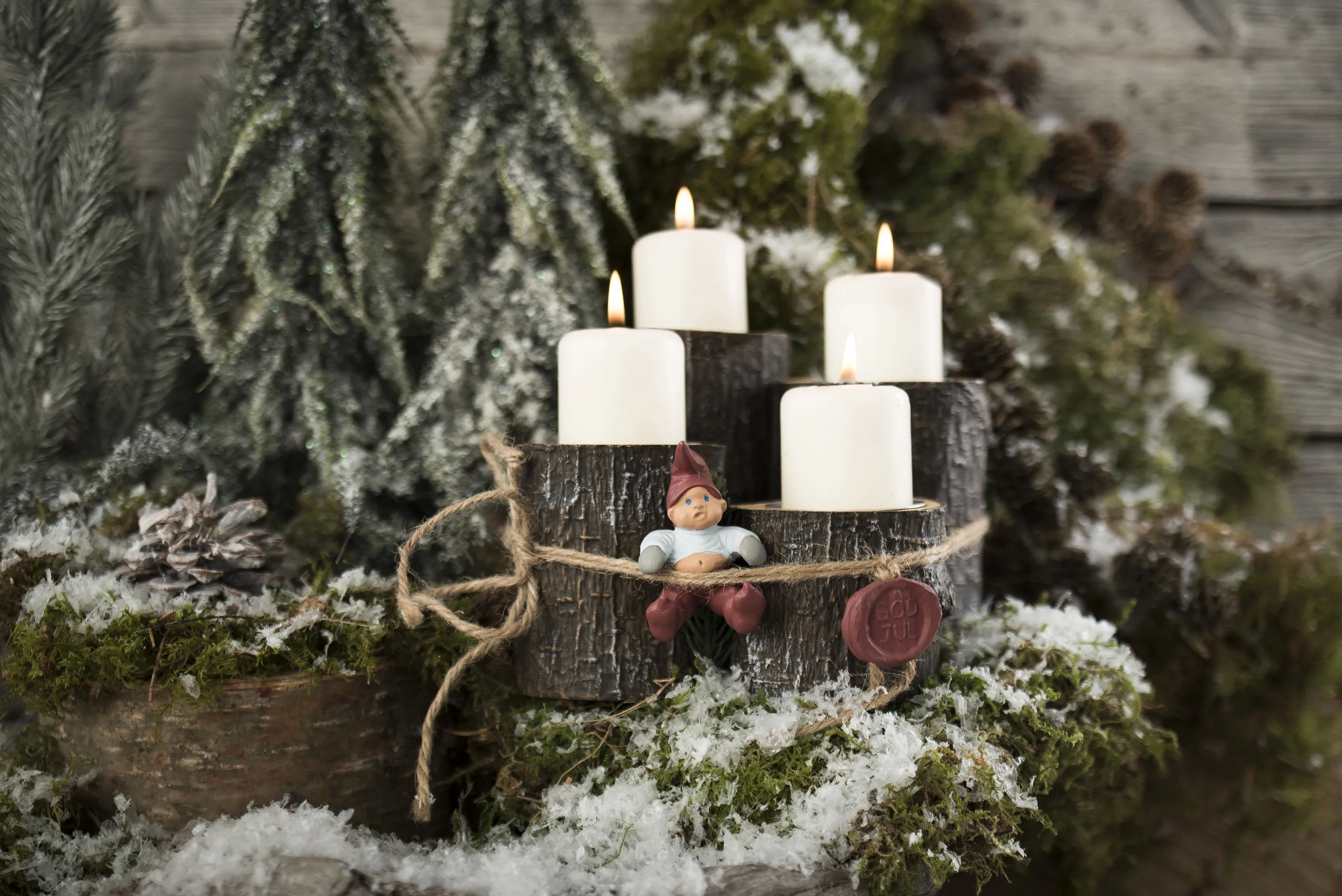 Klarborg Jule- og adventsstager Adventstage - Bette Kræn i Brun, 15 cm, 3