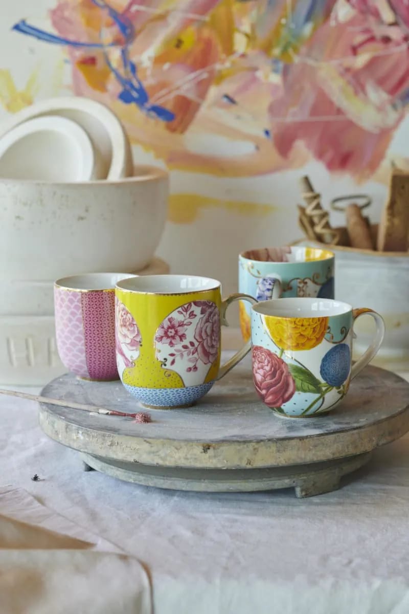 PIP Studio Krus og kopper med hank FLOWER FESTIVAL Royal Multi Kop i Blå/hvid/multi, 2