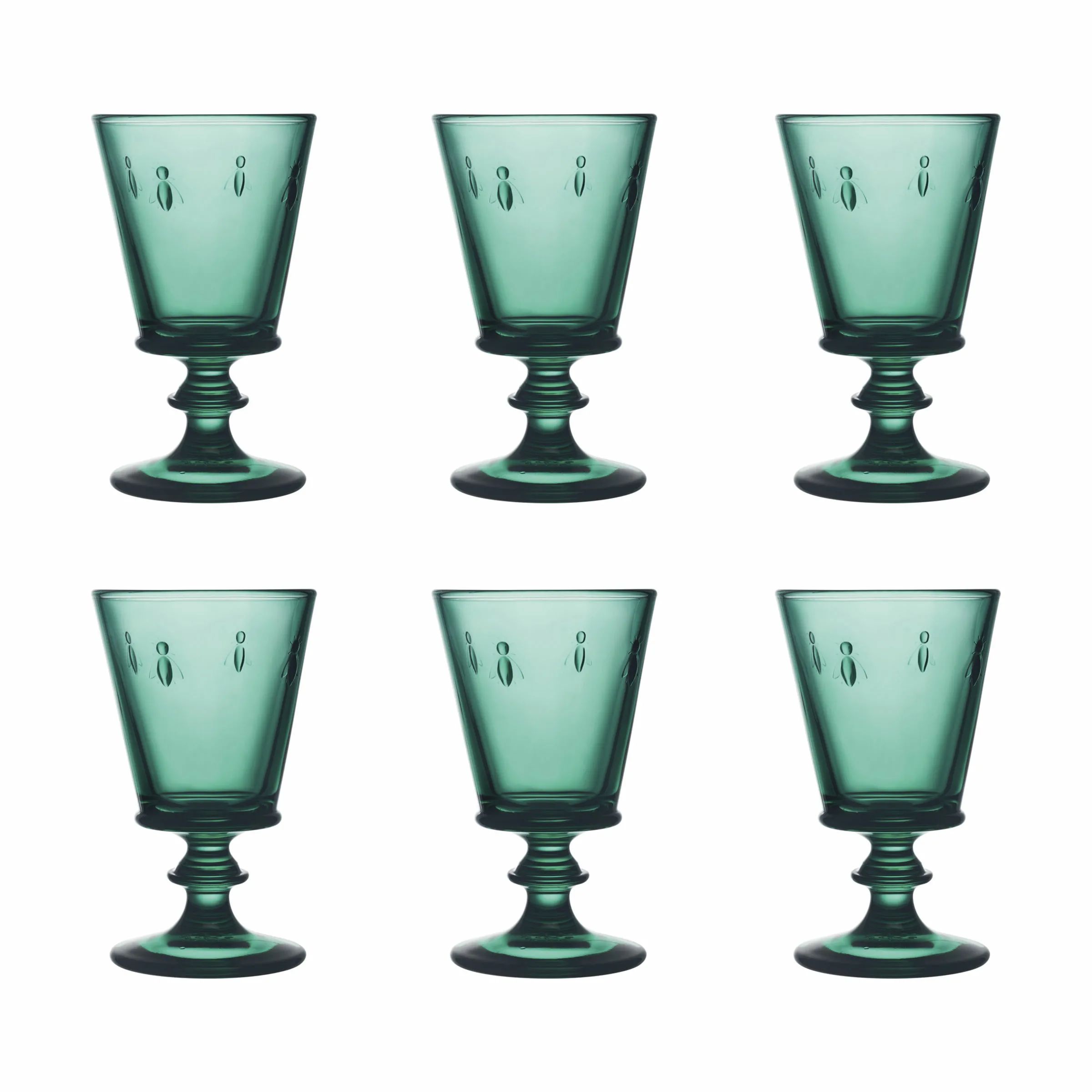 La Rochère Rødvinsglas Abeille Vinglas - 6 stk. i Mørkegrøn, 24 cl, 1