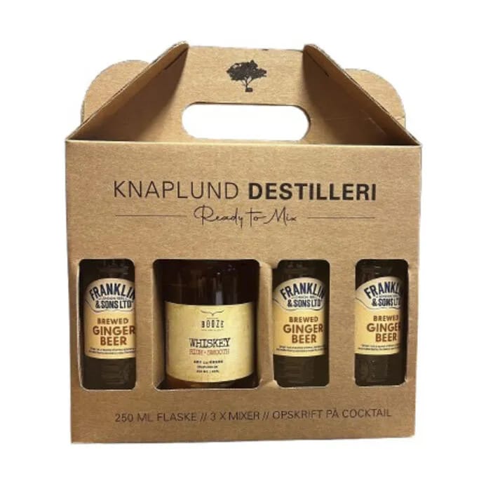 Knaplund Spiritus Whiskey m. 3 gingerbeer i Brun, 1