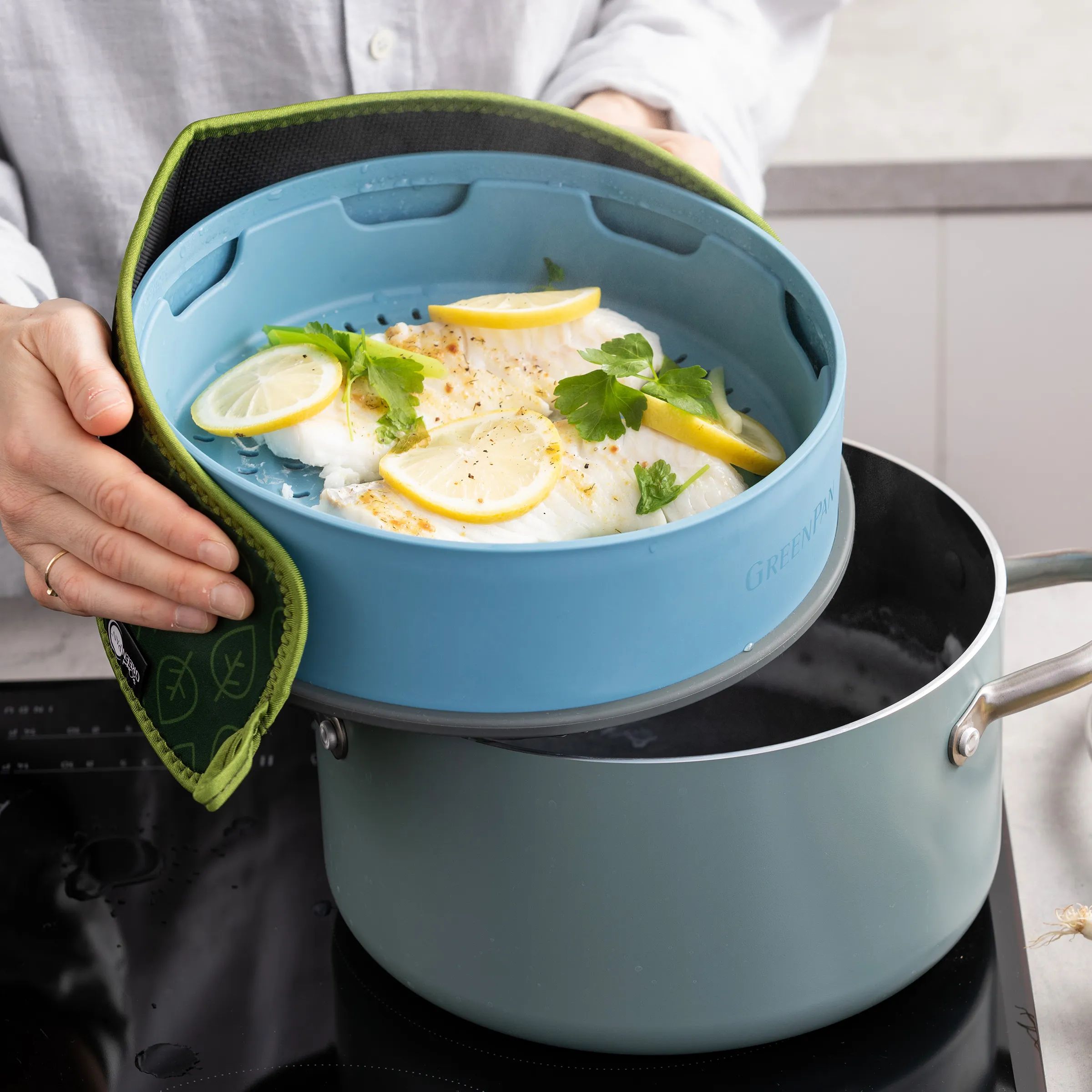 Greenpan Øvrigt køkkengrej Steamy Damper i Blå, 5
