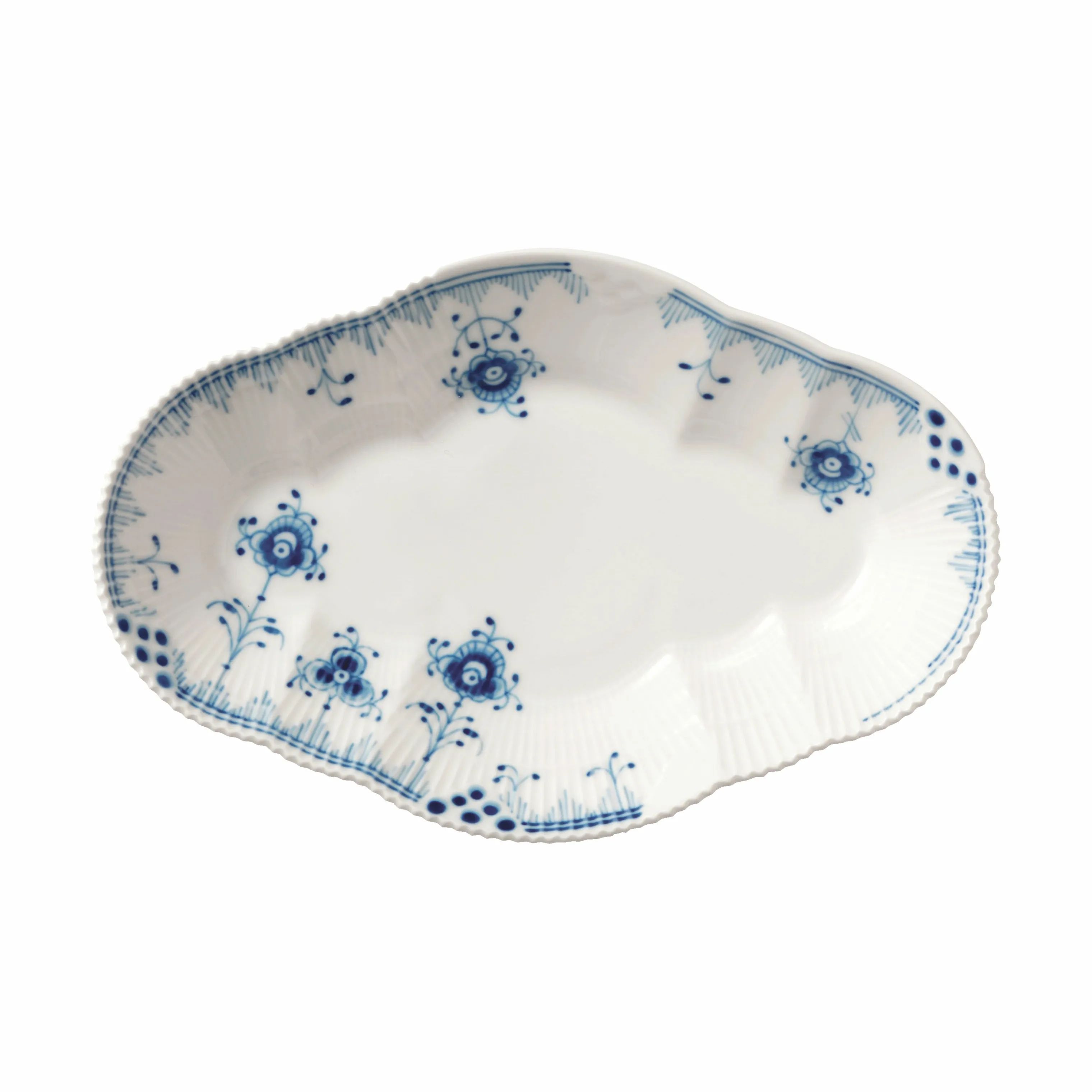 Royal Copenhagen Serveringsfade Blå Elements Fad i Koboltblå/hvid, 23 cm, 1