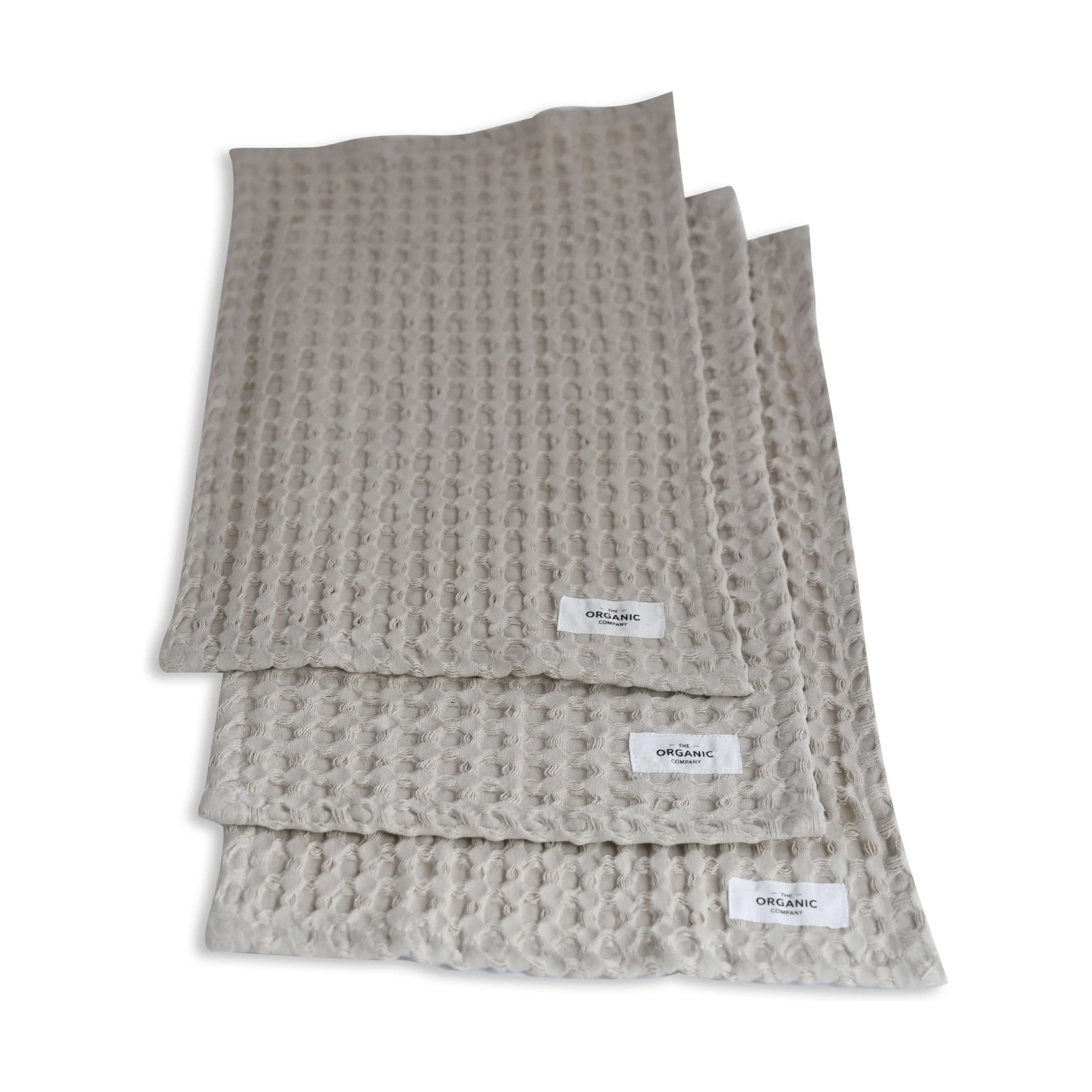 The Organic Company Vaskeklude Big Waffle Vaffel Vaskeklud - 3 stk. i Beige, 3