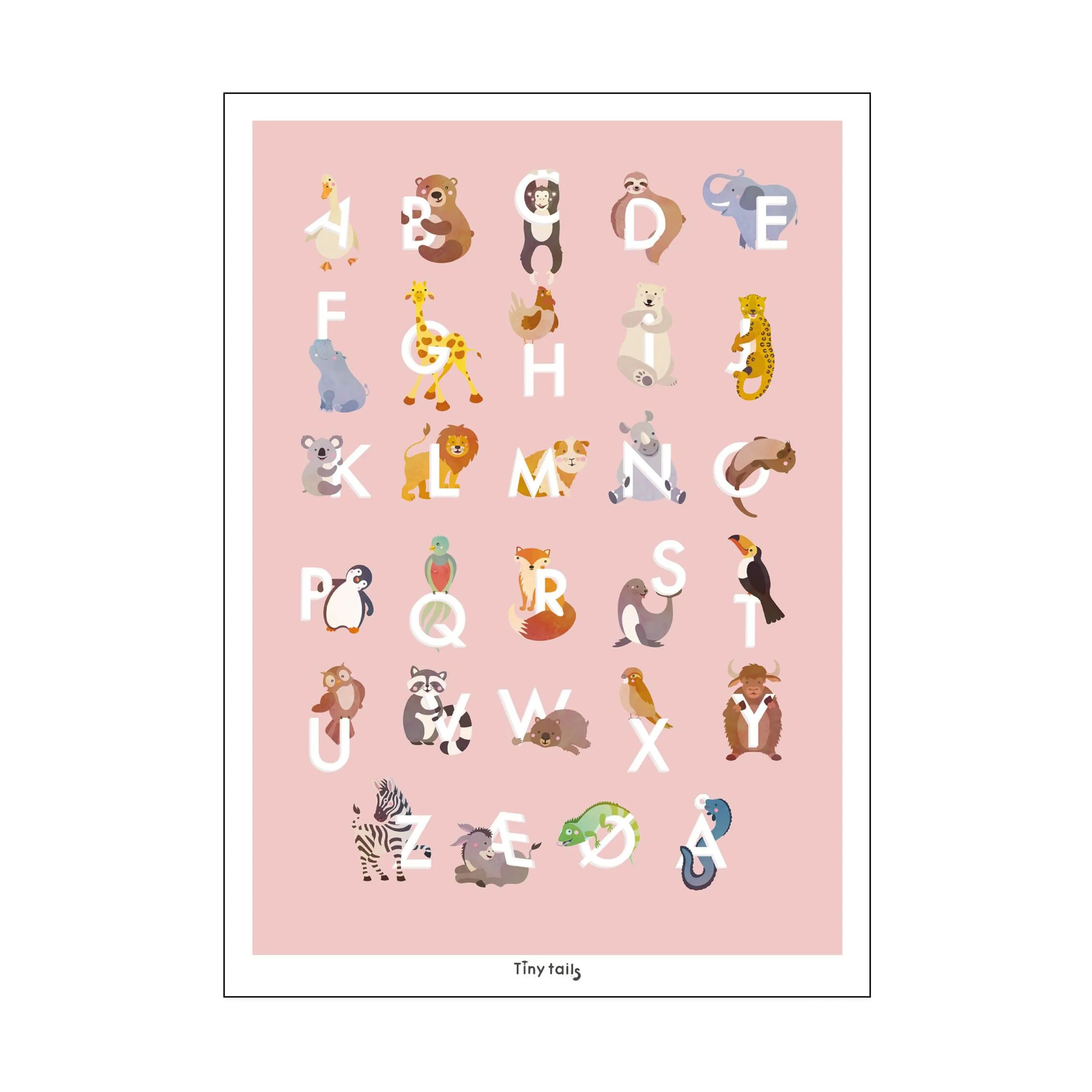 Poster&Frame Plakater Plakat - ABC i Lyserød, B29,7 x L42 cm, 1