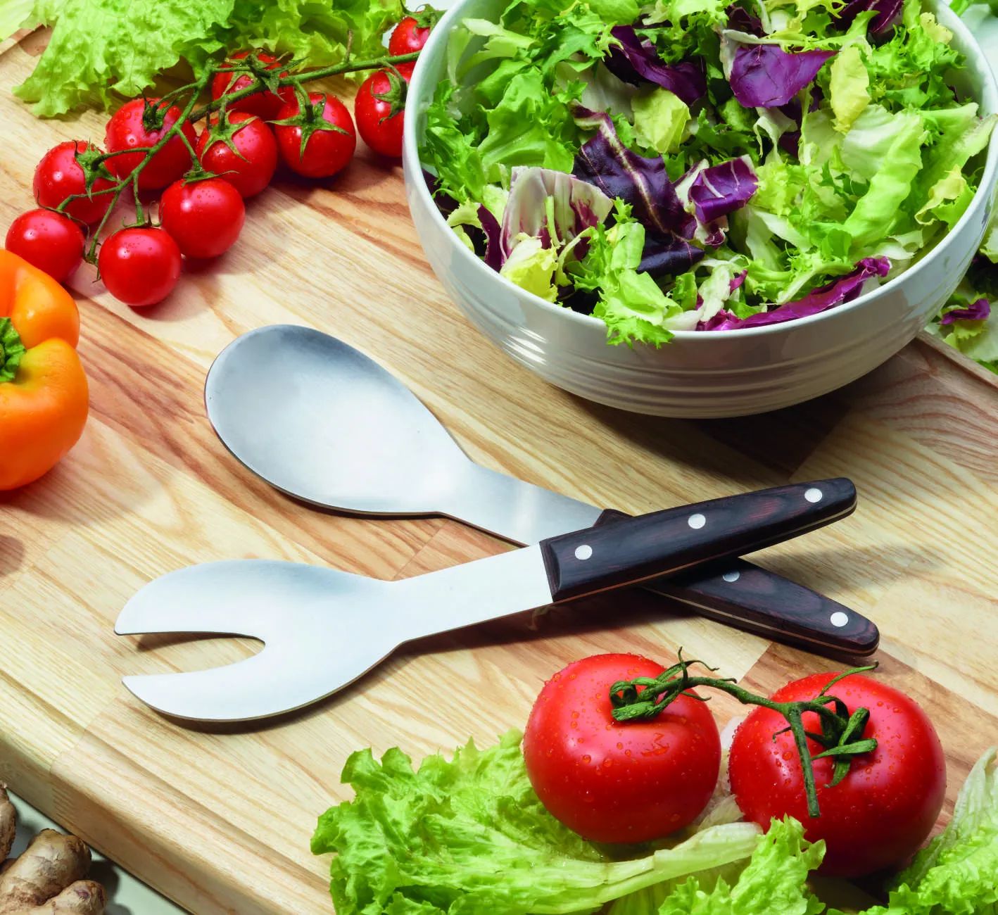 Legnoart Salatbestik Caesar's Joy Salatbestik - 2 dele i Natur/sølvfarvet, 2