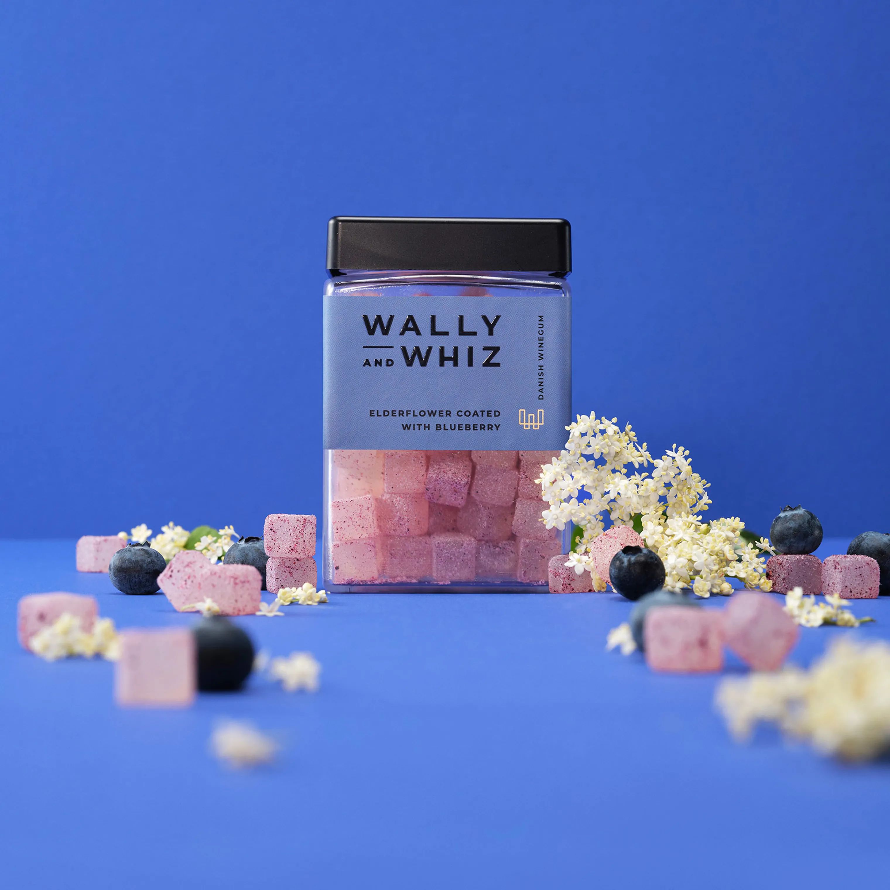 Wally and Whiz Søde sager Vingummi - Hyldeblomst med blåbær i 240 gram, 2