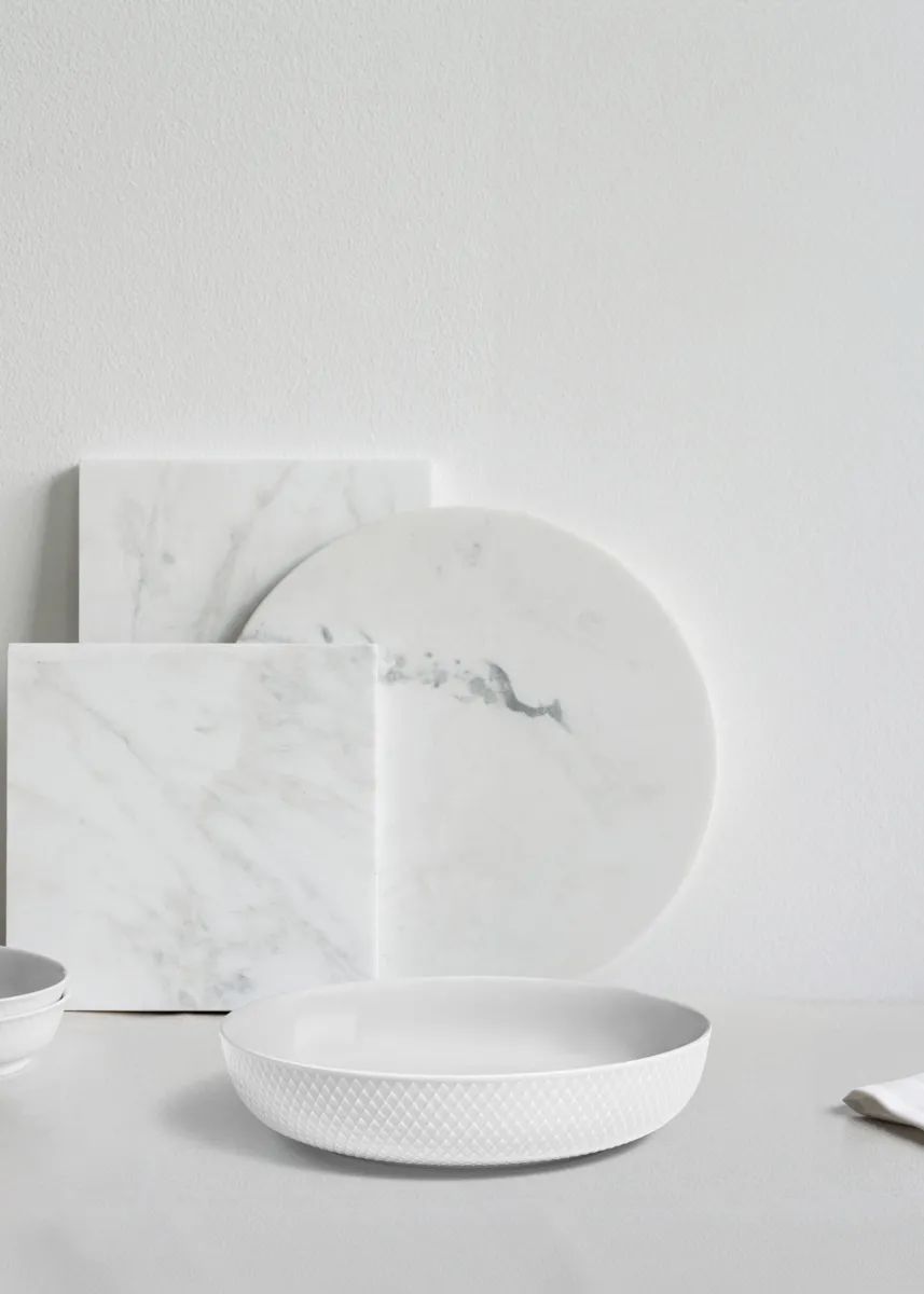 Lyngby Porcelæn Serveringsskåle Rhombe Serveringsskål i Hvid, 2