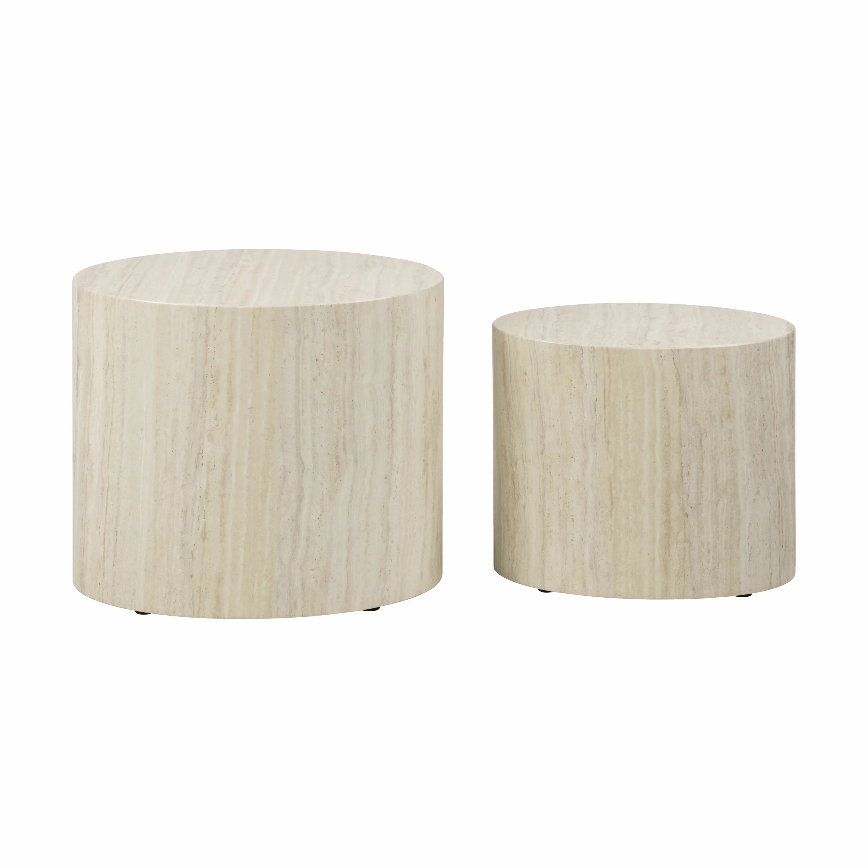 CASA Living Sofaborde Mice Sofabord - 2 stk i Travertin, 1
