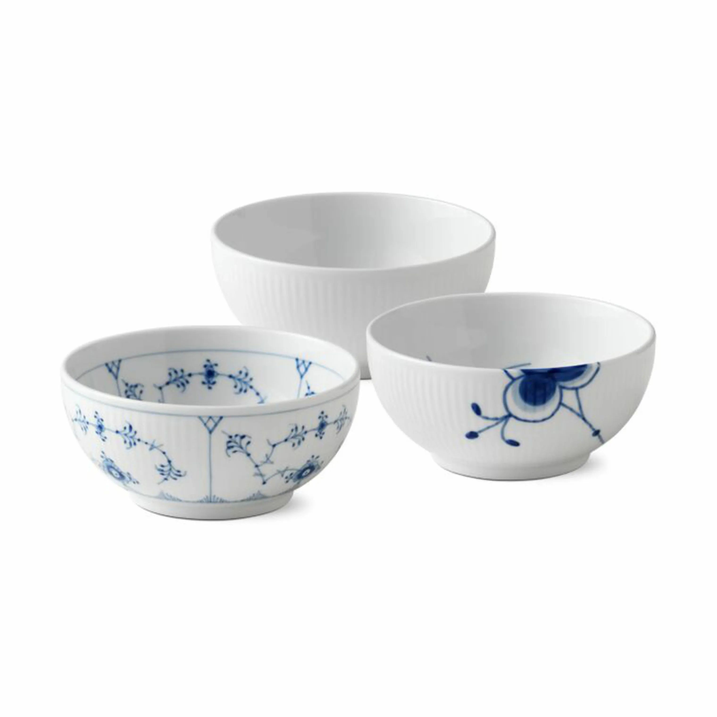 Royal Copenhagen Serveringsskåle Gifts with History Skålsæt - 3 stk. i Koboltblå/hvid, 47/47/47 cl, 1