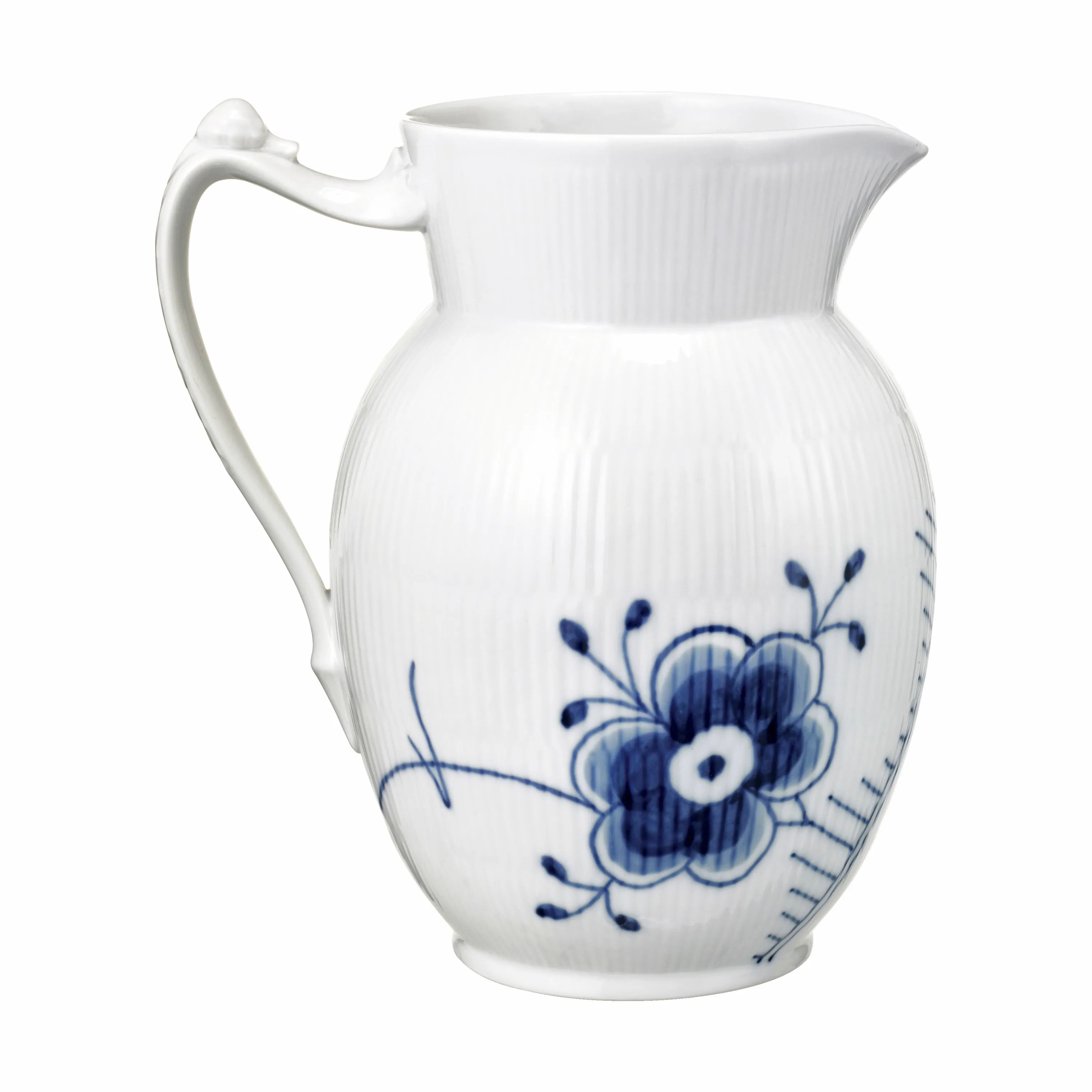 Royal Copenhagen Serveringskander Blå Mega Riflet Kande i 38 cl, 1