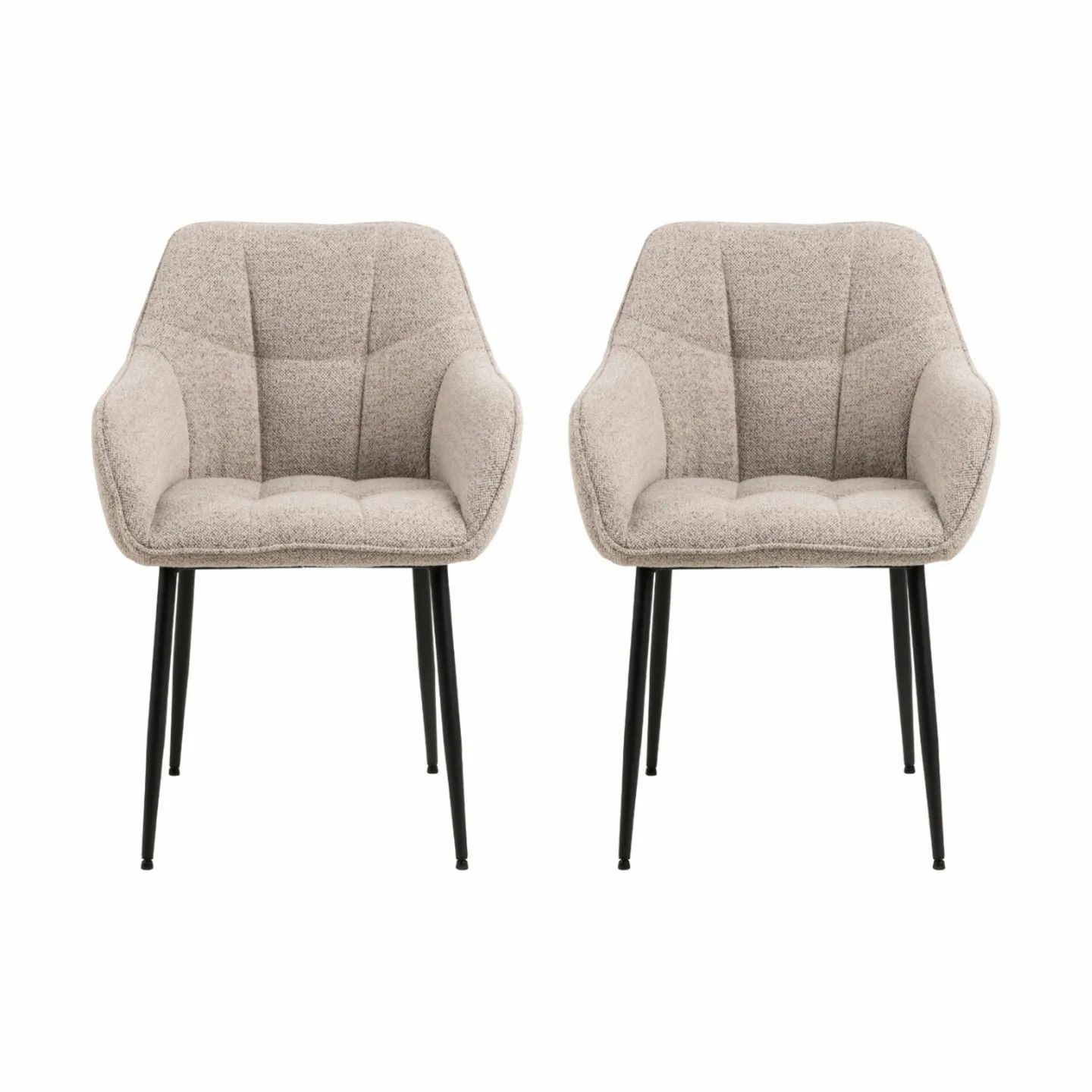 CASA Living Spisebordsstole Brenda Spisebordsstol - 2 stk. i beige/sort, 1