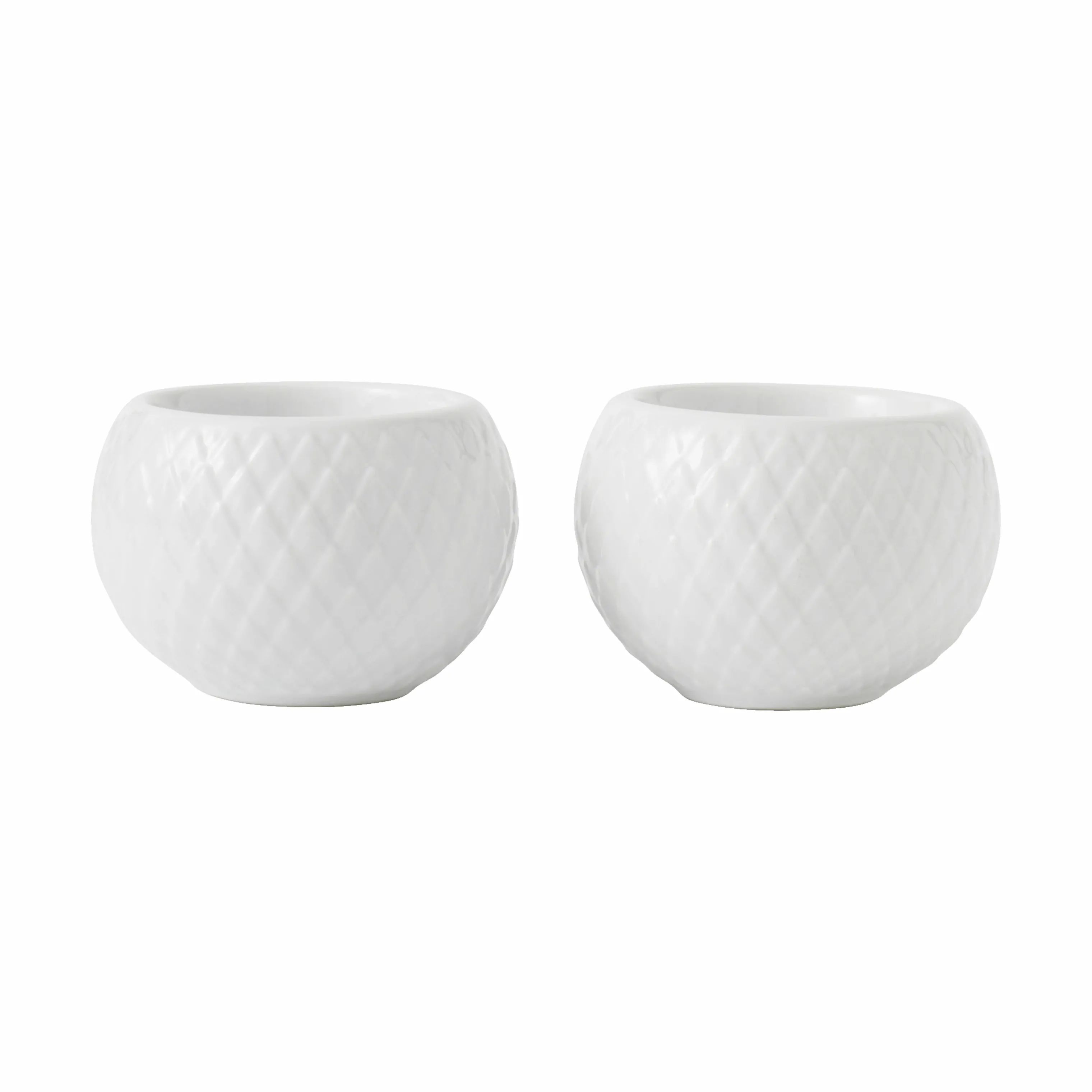 Lyngby Porcelæn Fyrfadsstage Rhombe Fyrfadsstage - 2 stk. i Hvid, 5 cm, 1