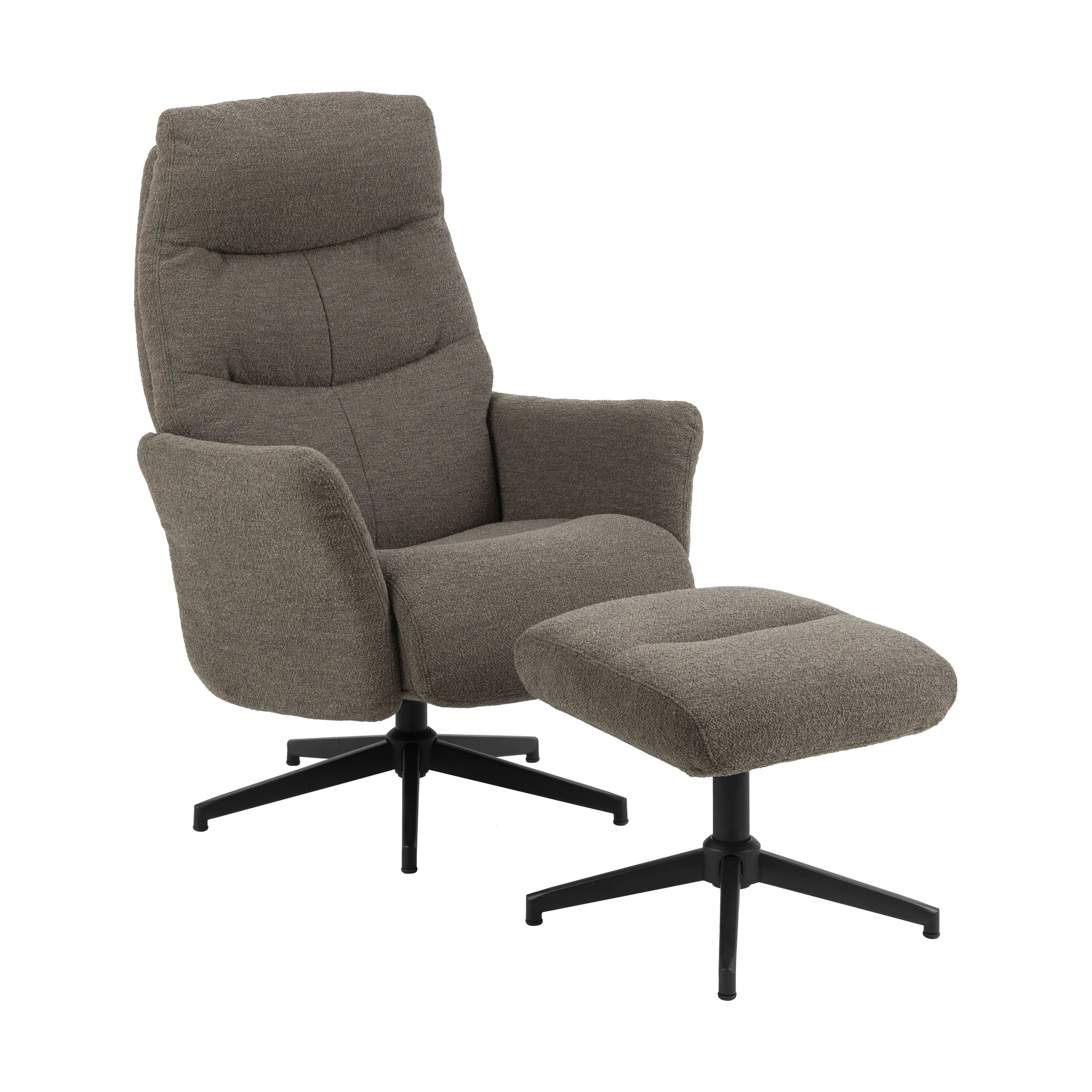 CASA Living Lænestole London Recliner med fodskammel i Grå, 1