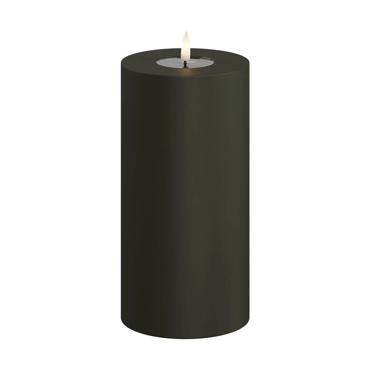 Deluxe Homeart LED-lys Real Flame LED Udendørs Bloklys i Mørk Grøn, 20 cm, 1