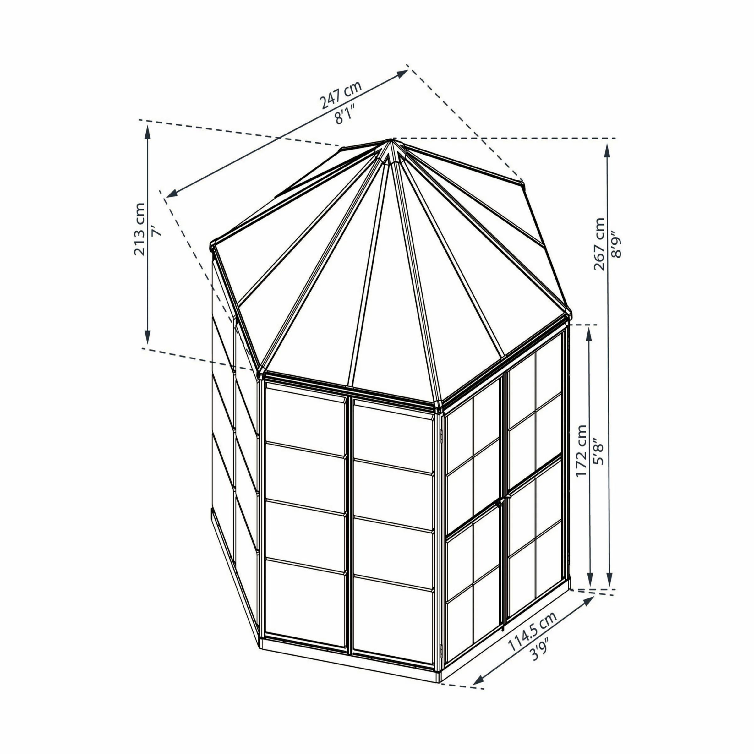 Canopia by Palram Drivhuse Drivhus - Hexagonal i Antracitgrå, 4