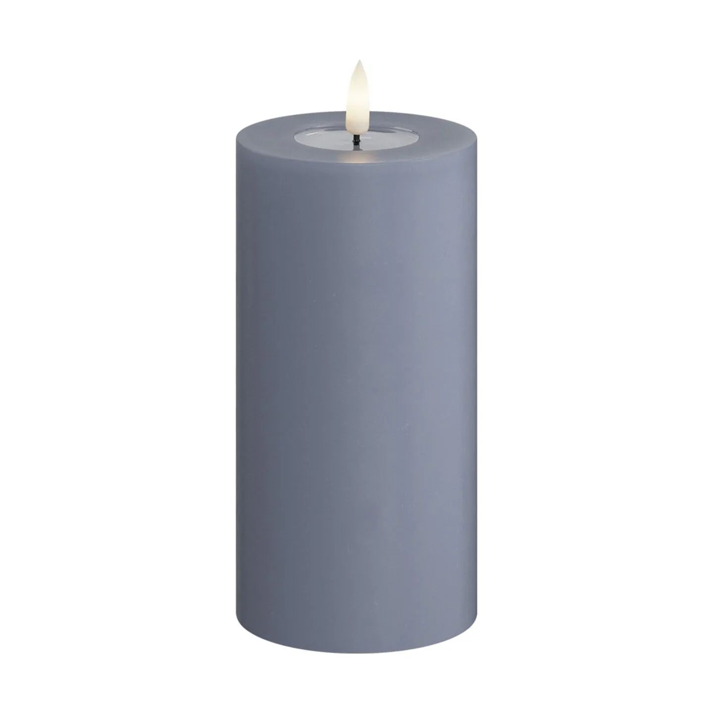 Deluxe Homeart LED-lys Real Flame LED Bloklys i Ice blue, 15 cm, 1