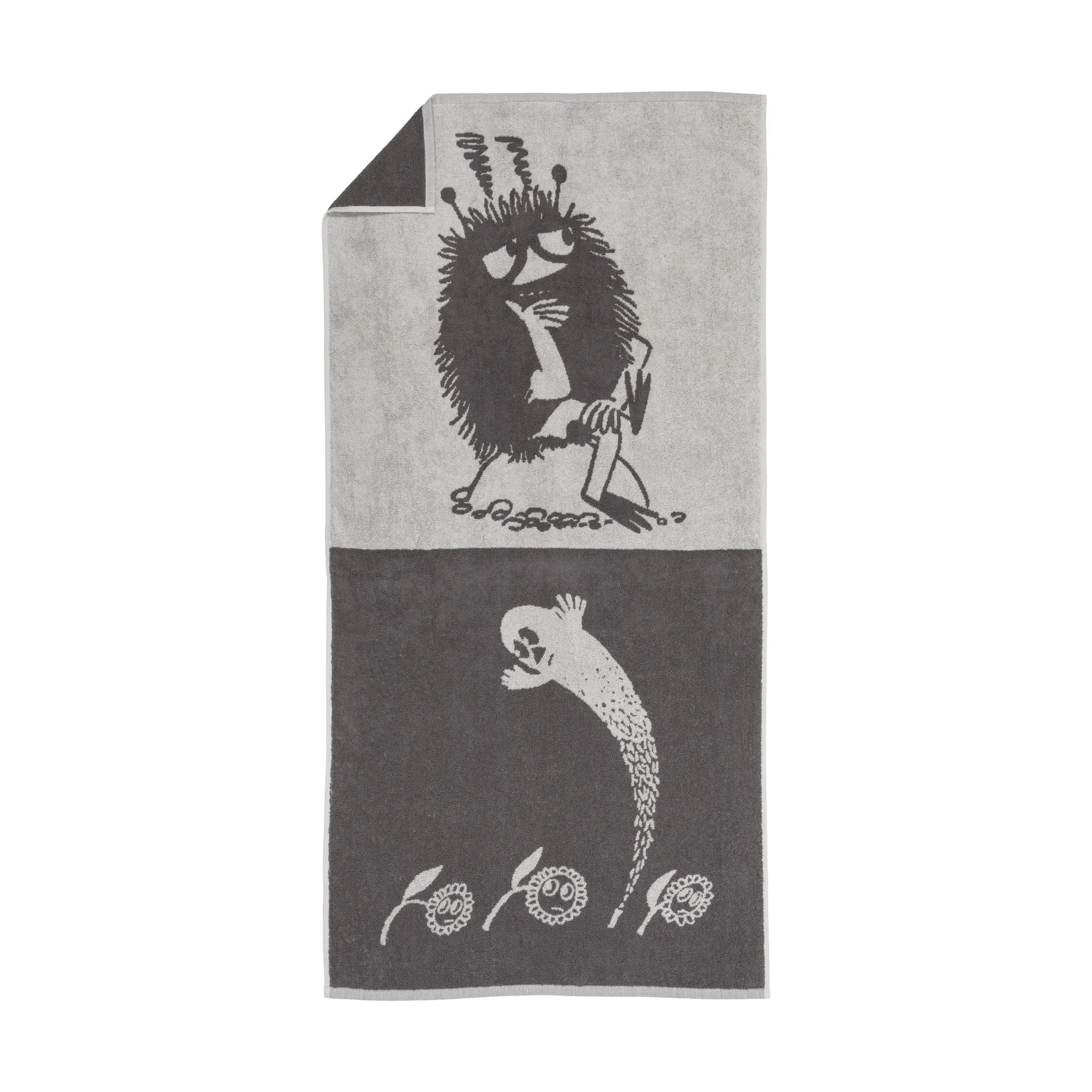 Moomin Arabia Håndklæder Arabia Badeværelse Badehåndklæde - Sniff i Sort/Hvid, B70 x L140 cm, 1