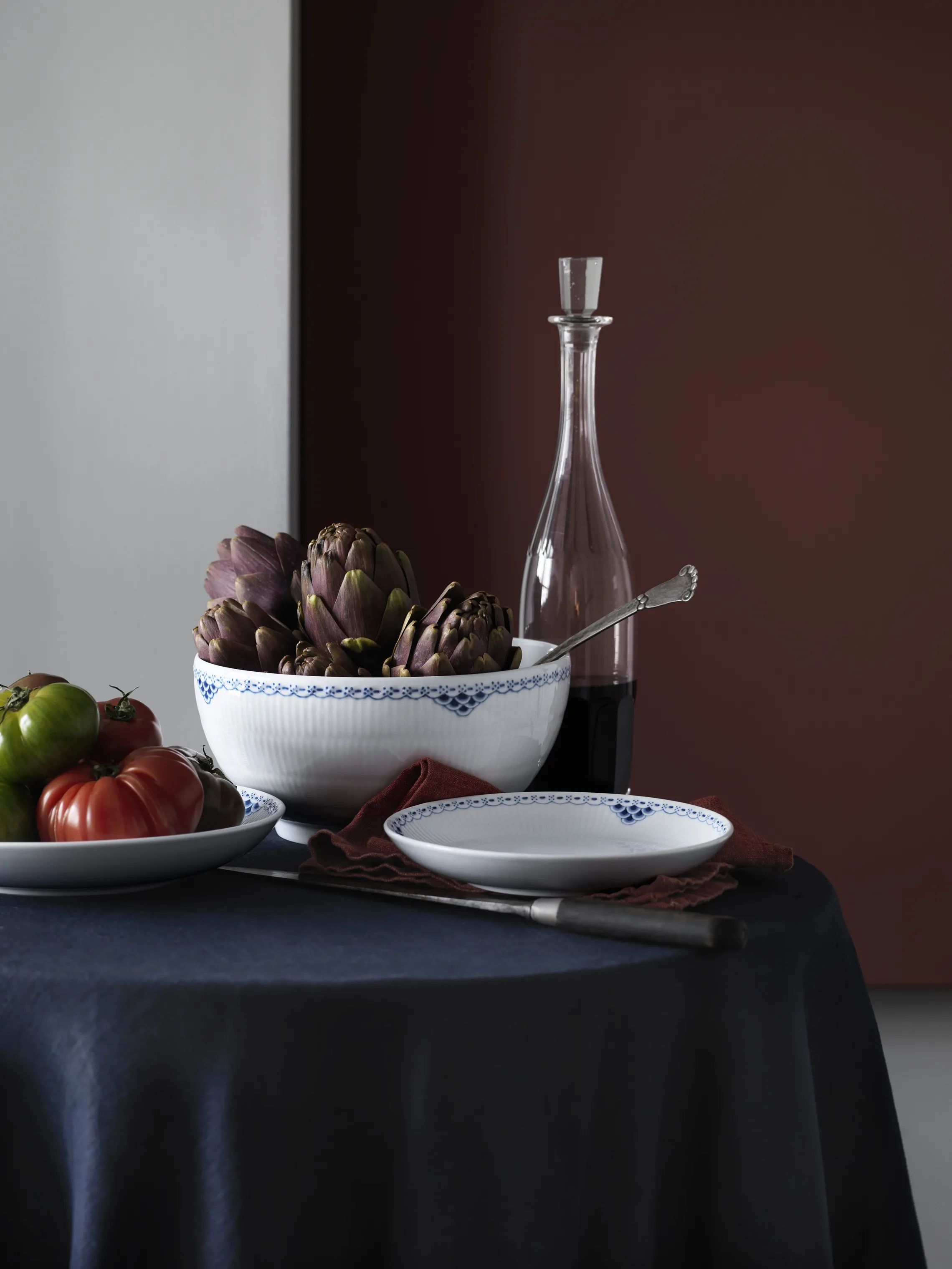 Royal Copenhagen Frokosttallerkener Prinsesse Moderne Tallerken i Blå, 20 cm, 3