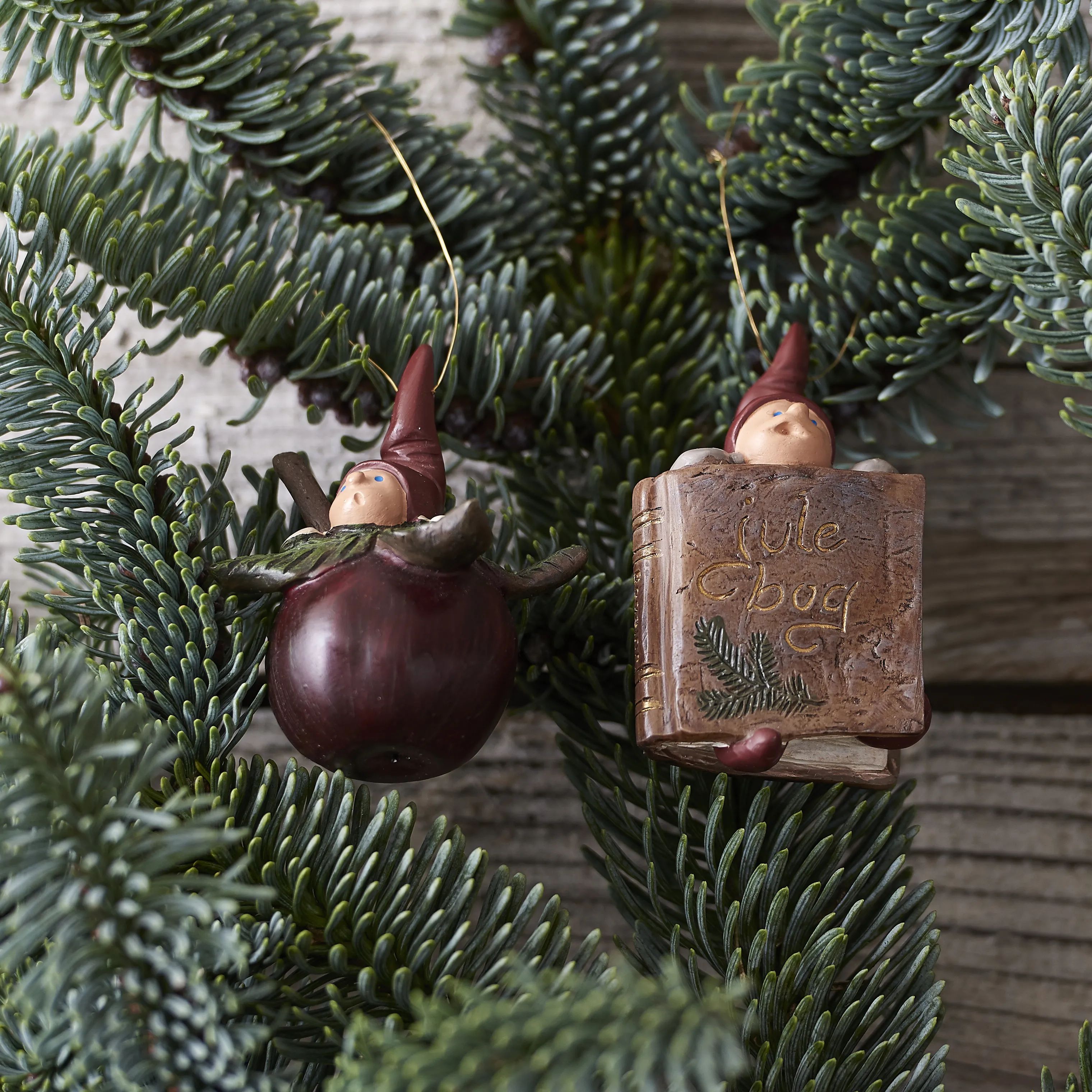 Klarborg Juleophæng Nisserikker 2012 - 2 stk. i Rød/brun, 6 cm, 2