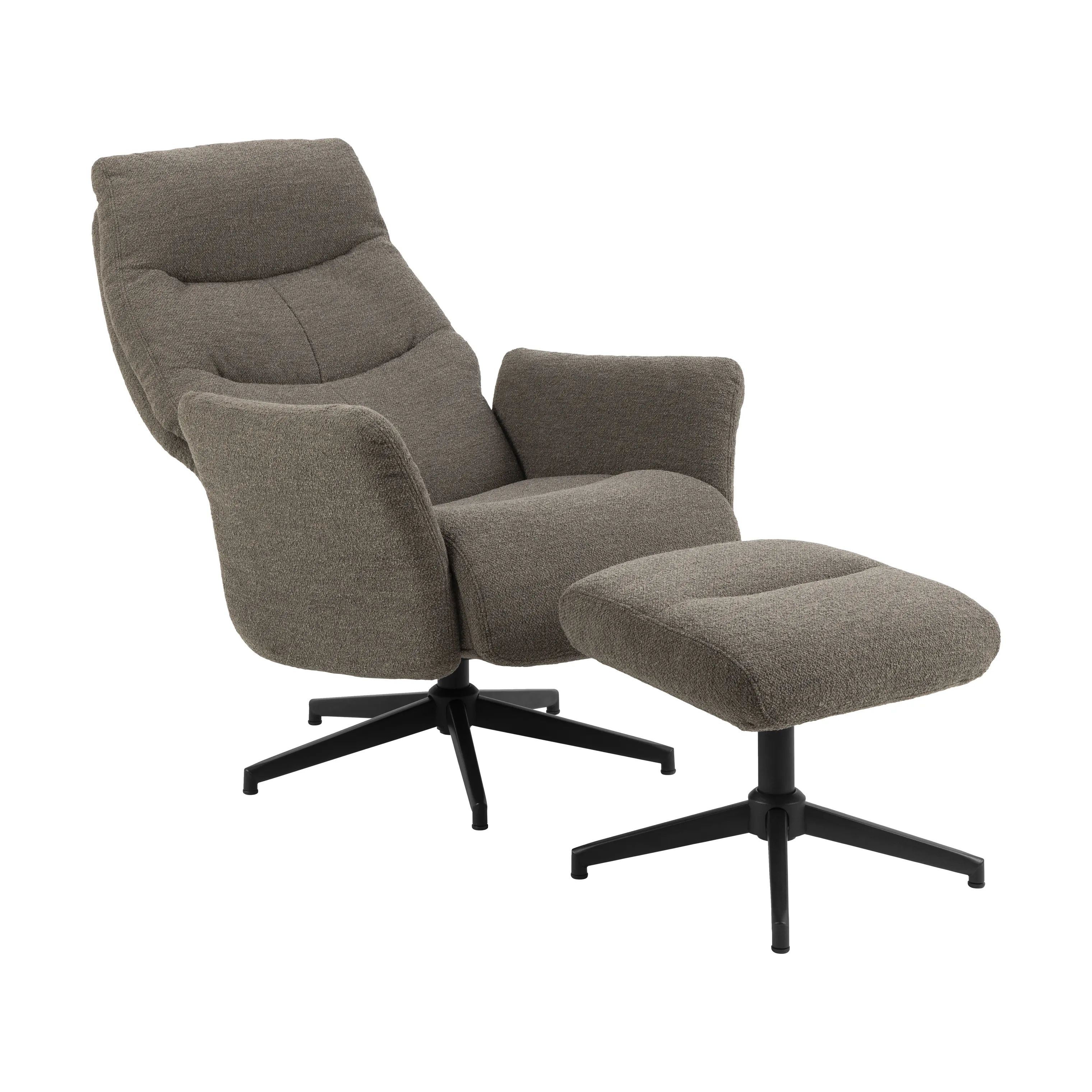 CASA Living Lænestole London Recliner med fodskammel i Grå, 3